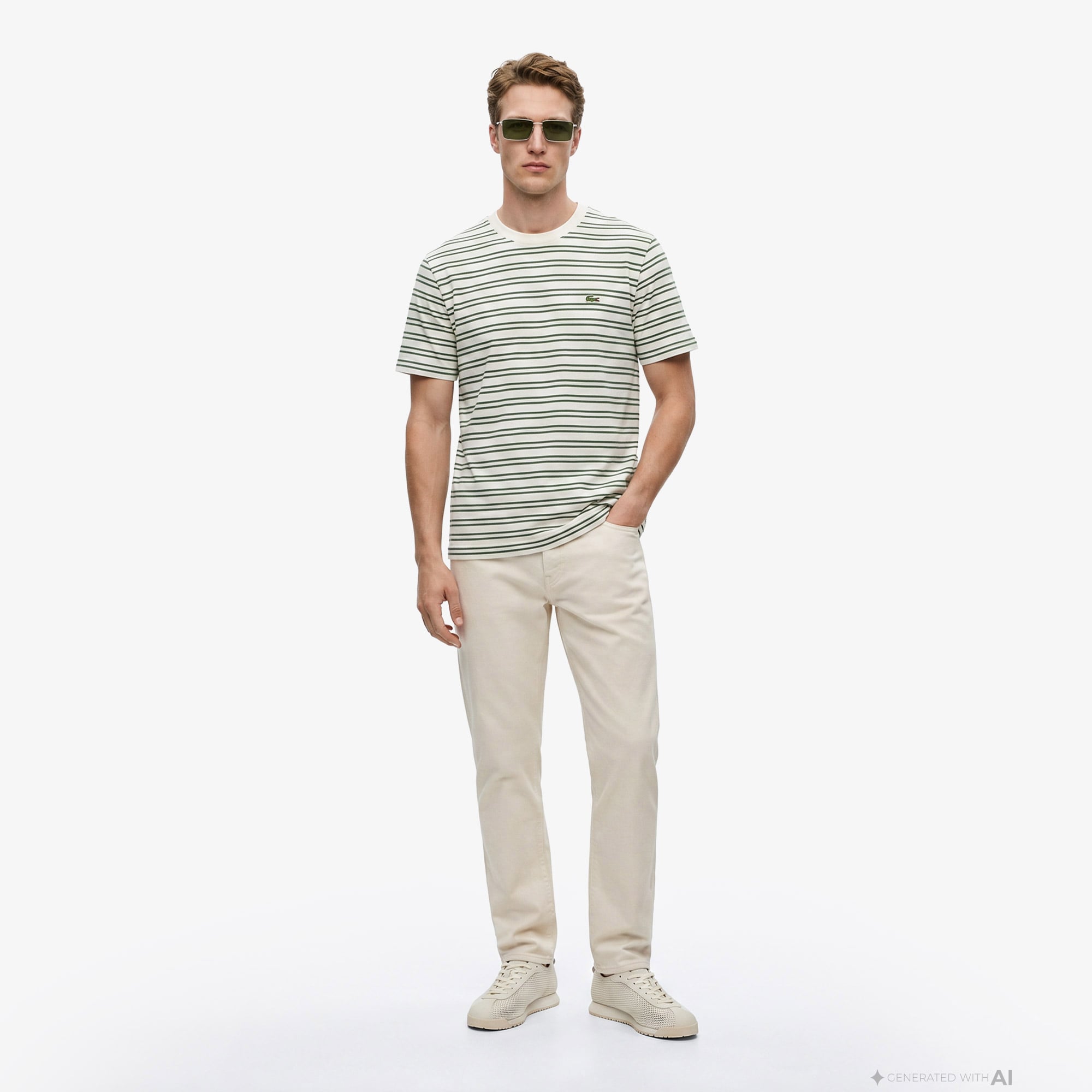 Lacoste Erkek Slim Fit Bej Jean Pantolon