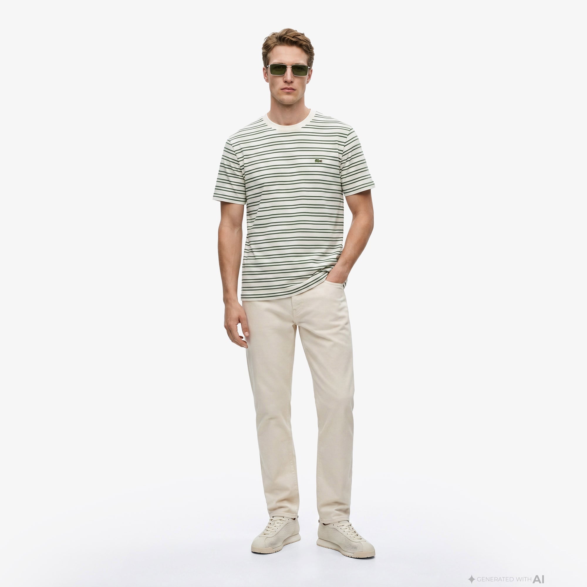 Erkek Slim Fit Bej Jean Pantolon
