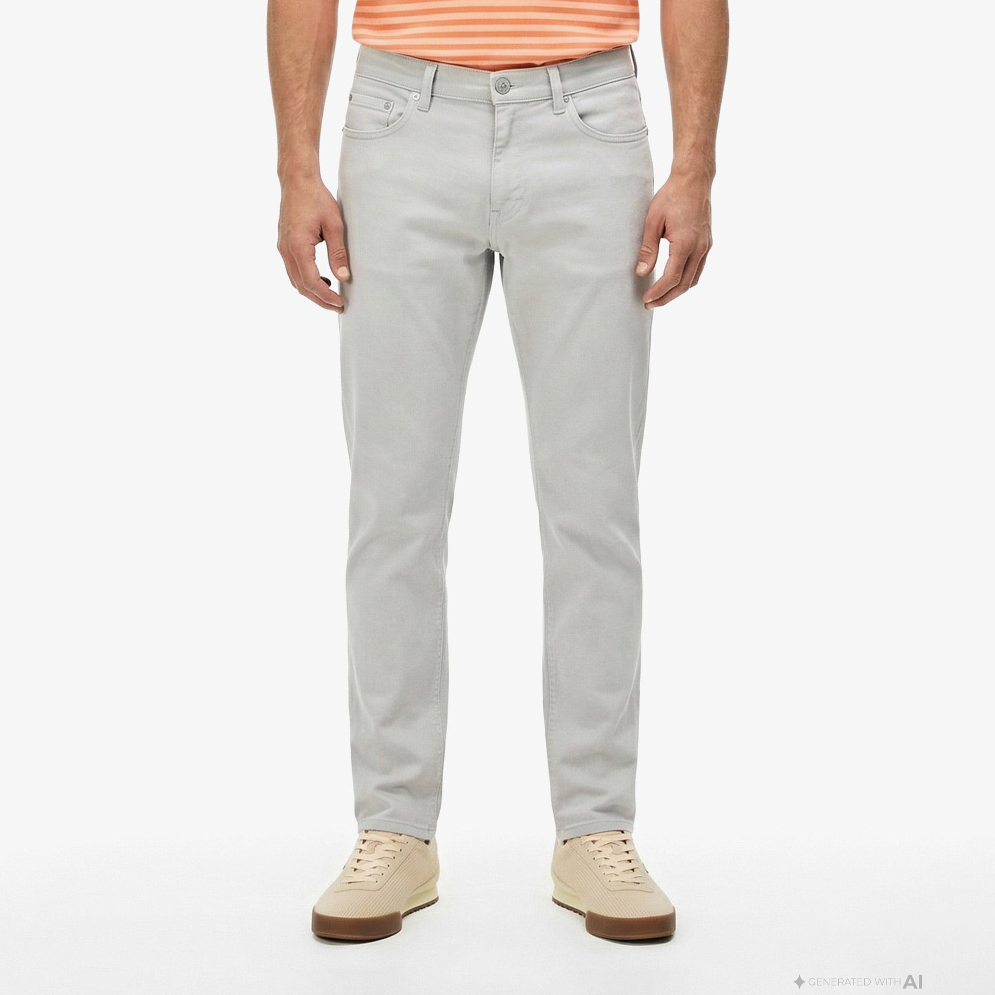 Lacoste Erkek Slim Fit Gri Jean Pantolon görsel 3