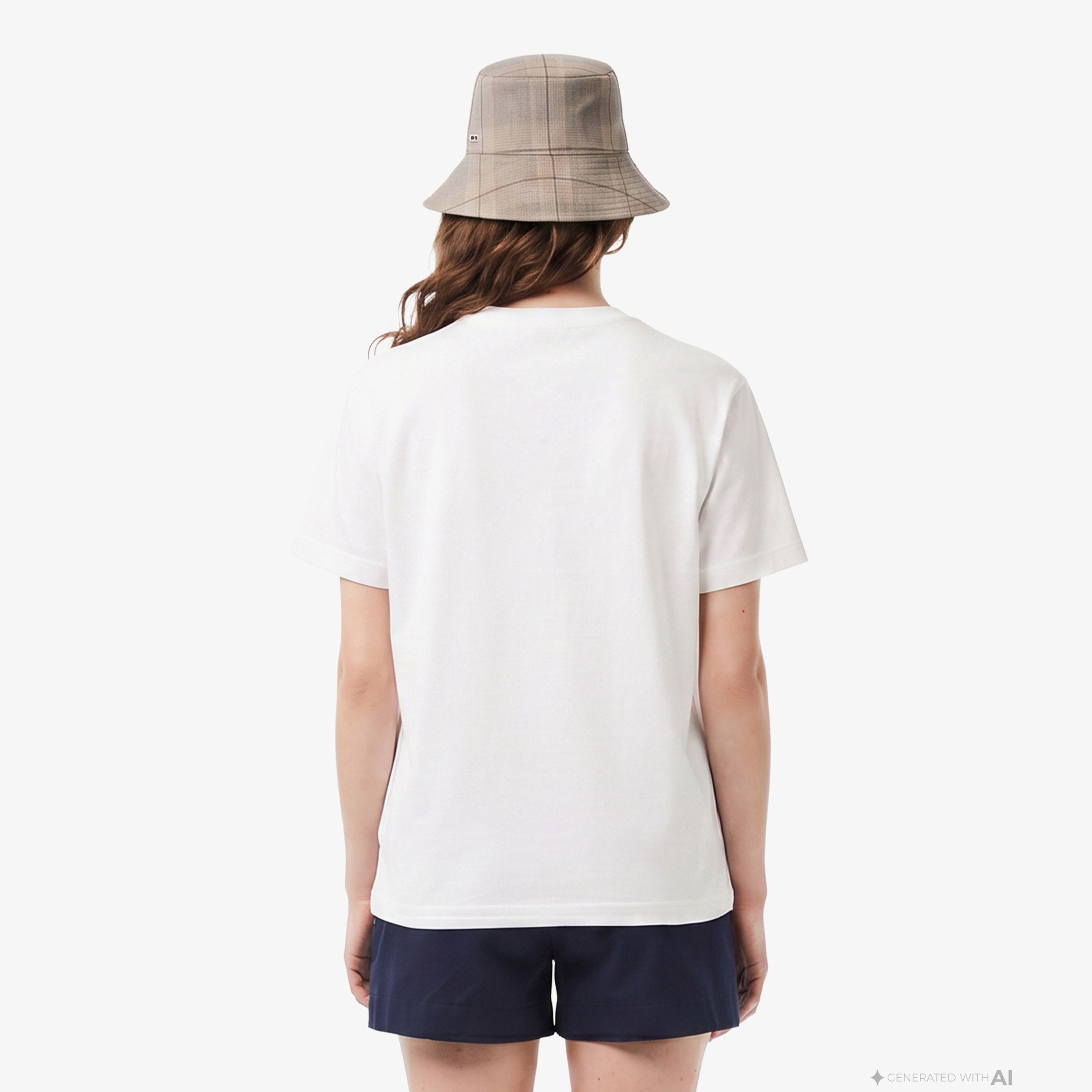 Kadın Loose Fit V Yaka Beyaz T-Shirt Kadın Loose Fit V Yaka Beyaz T-Shirt