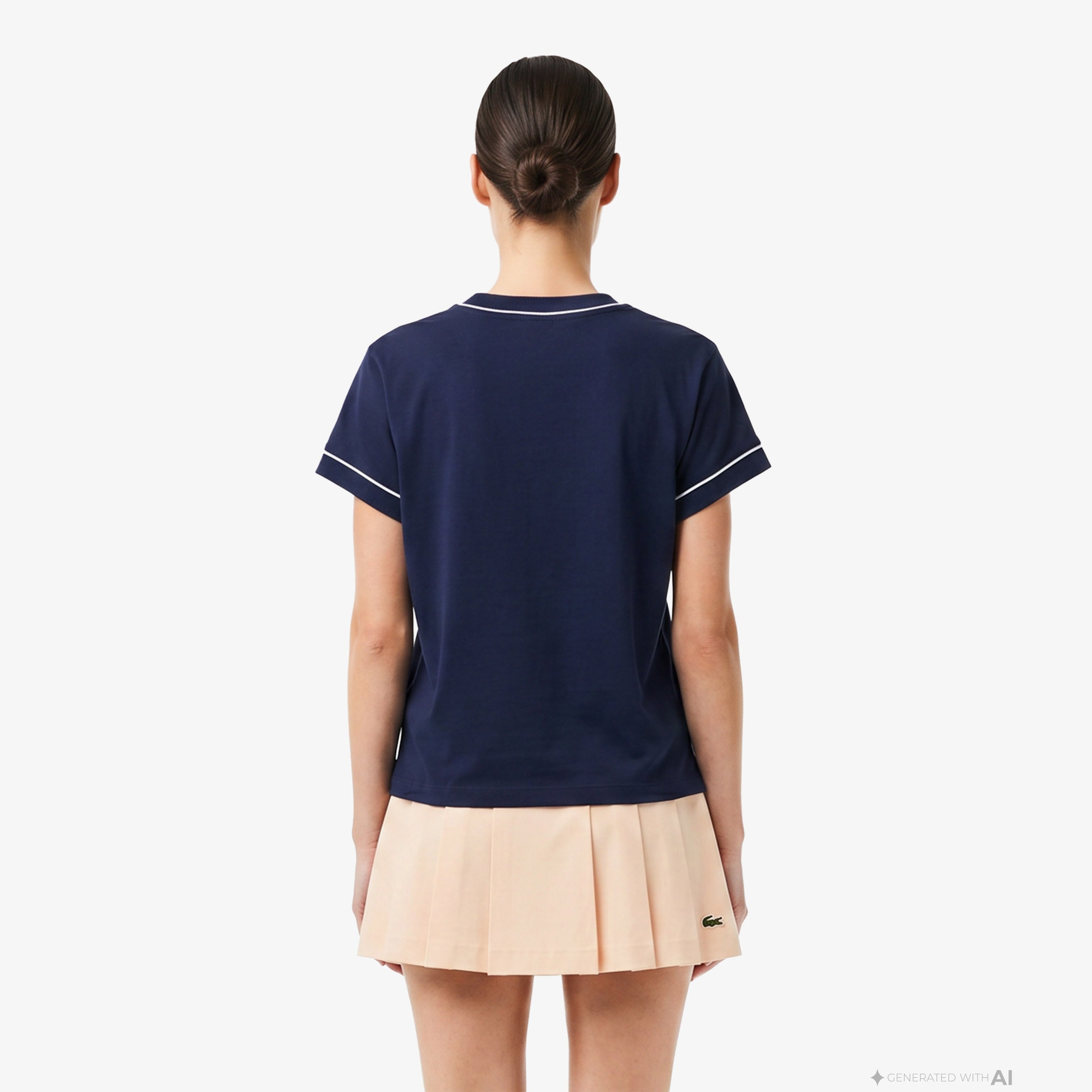 Kadın Loose Fit V Yaka Lacivert T-Shirt Kadın Loose Fit V Yaka Lacivert T-Shirt