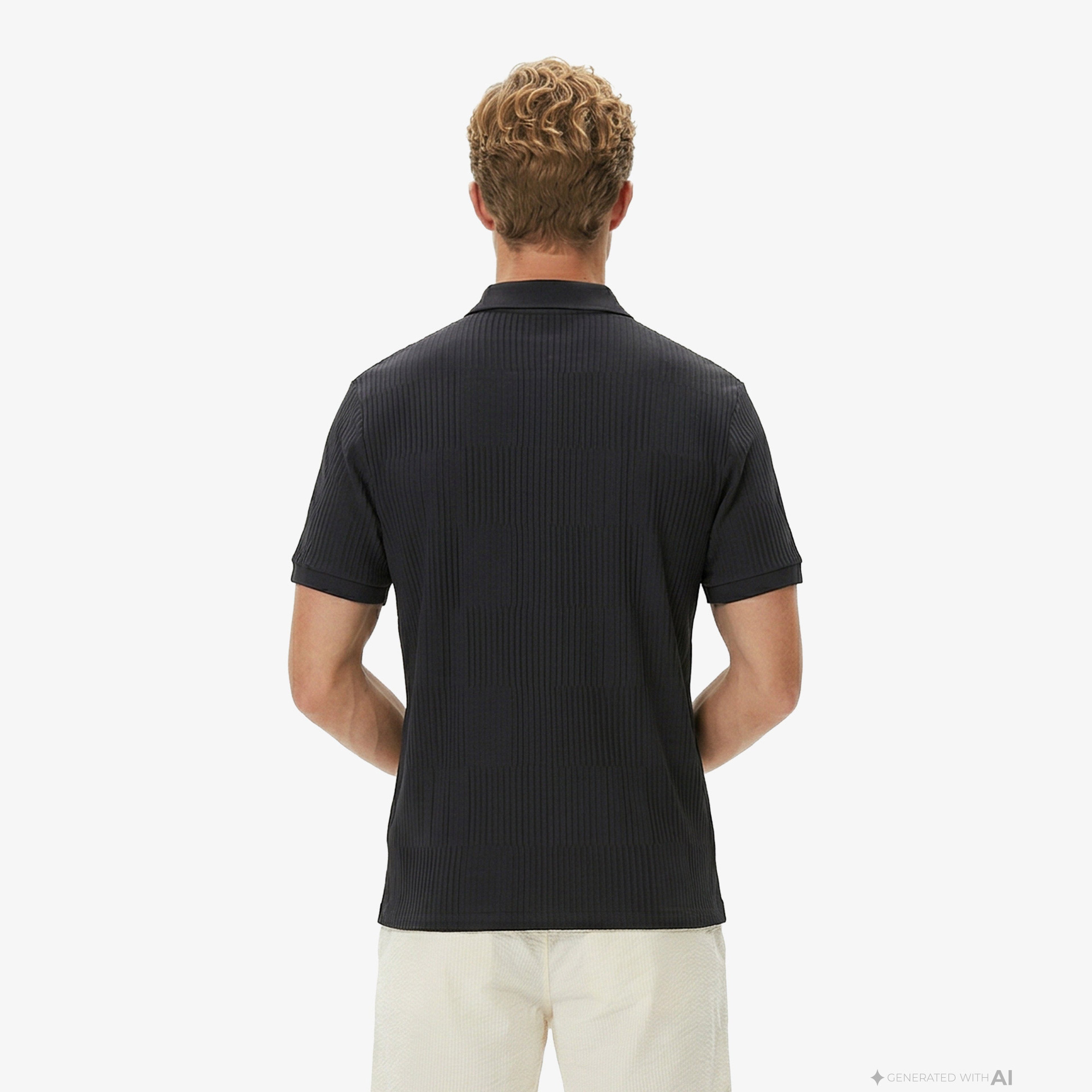 Erkek Regular Fit Çizgili Koyu Gri Polo Erkek Regular Fit Çizgili Koyu Gri Polo