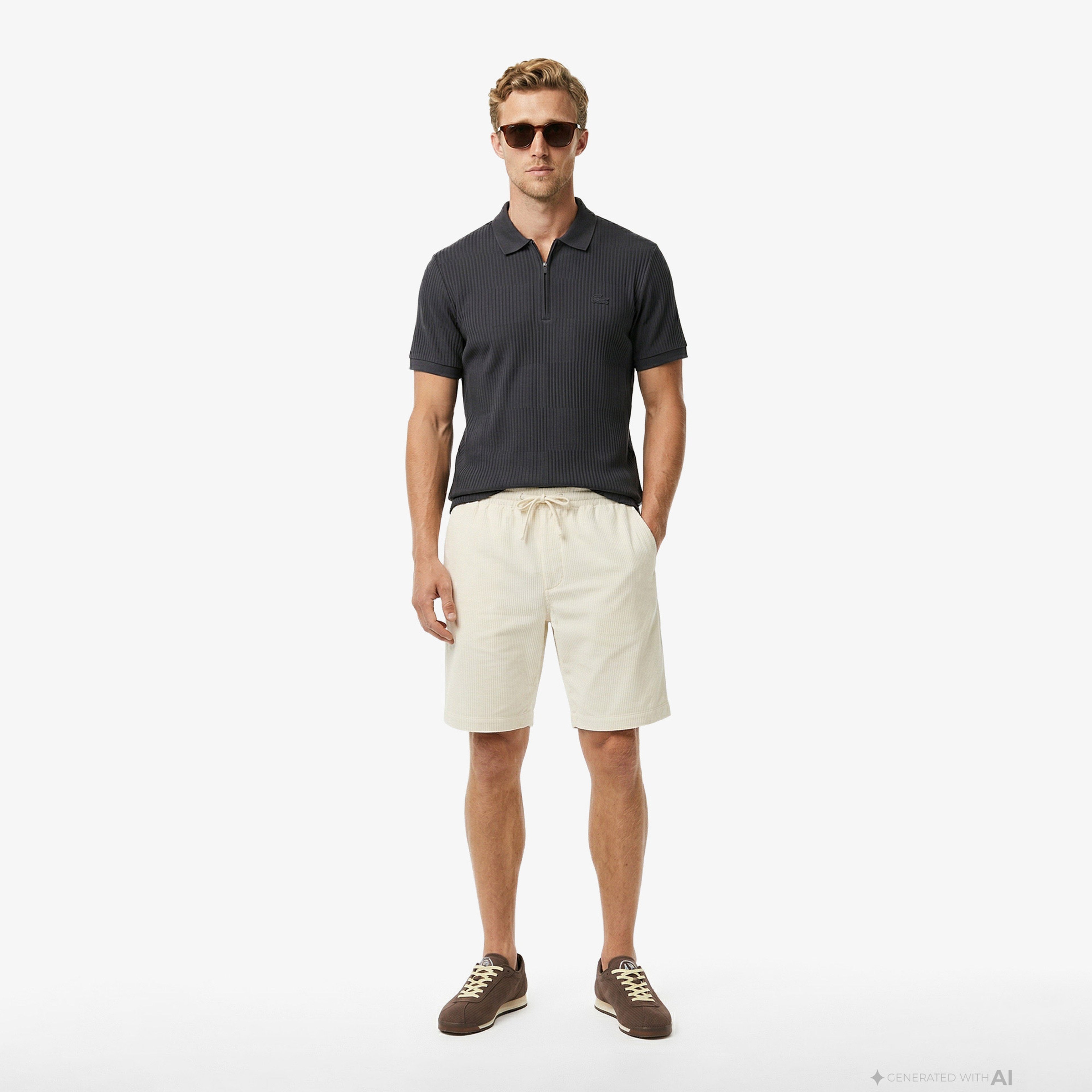 Erkek Regular Fit Çizgili Koyu Gri Polo Erkek Regular Fit Çizgili Koyu Gri Polo