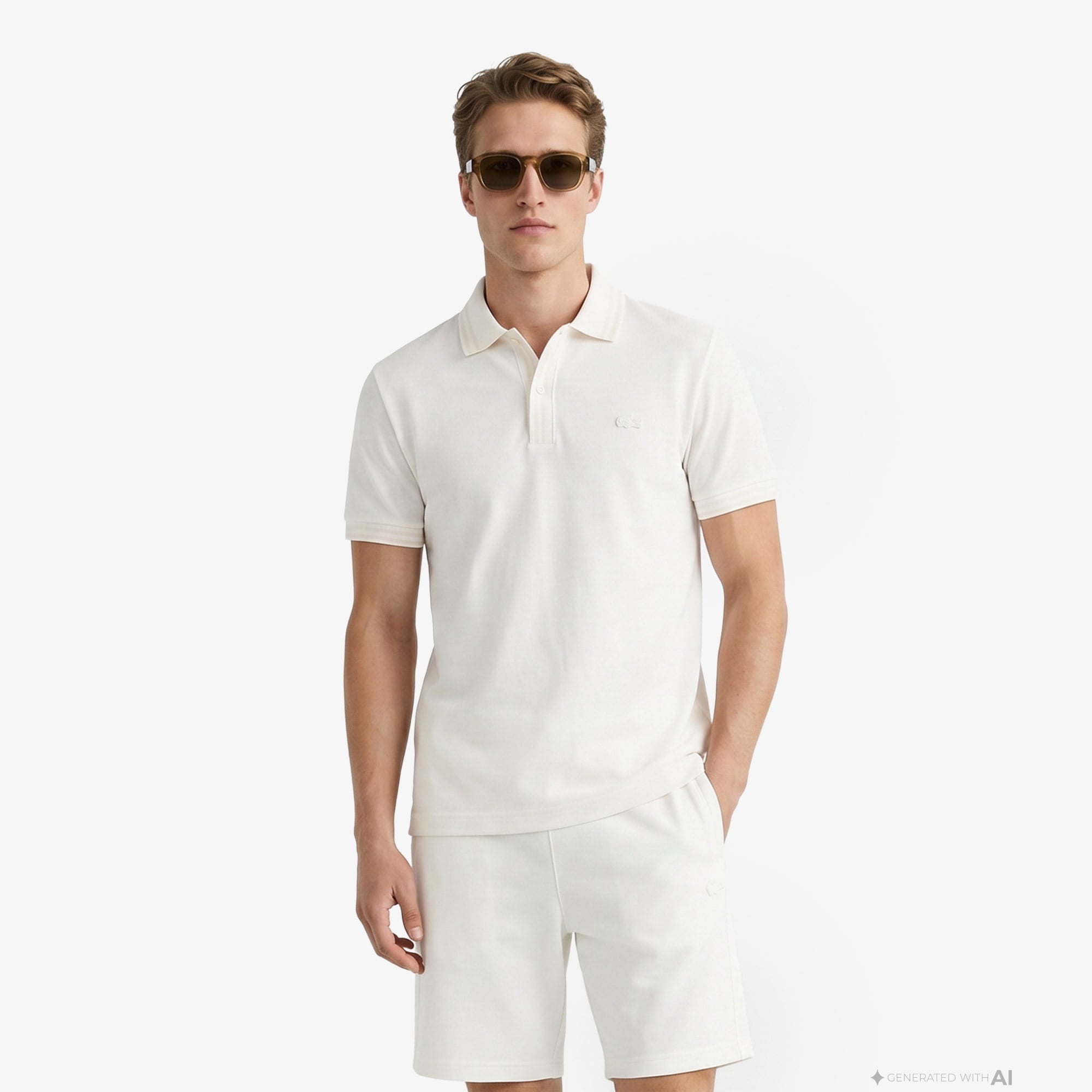 Erkek Regular Fit Krem Polo