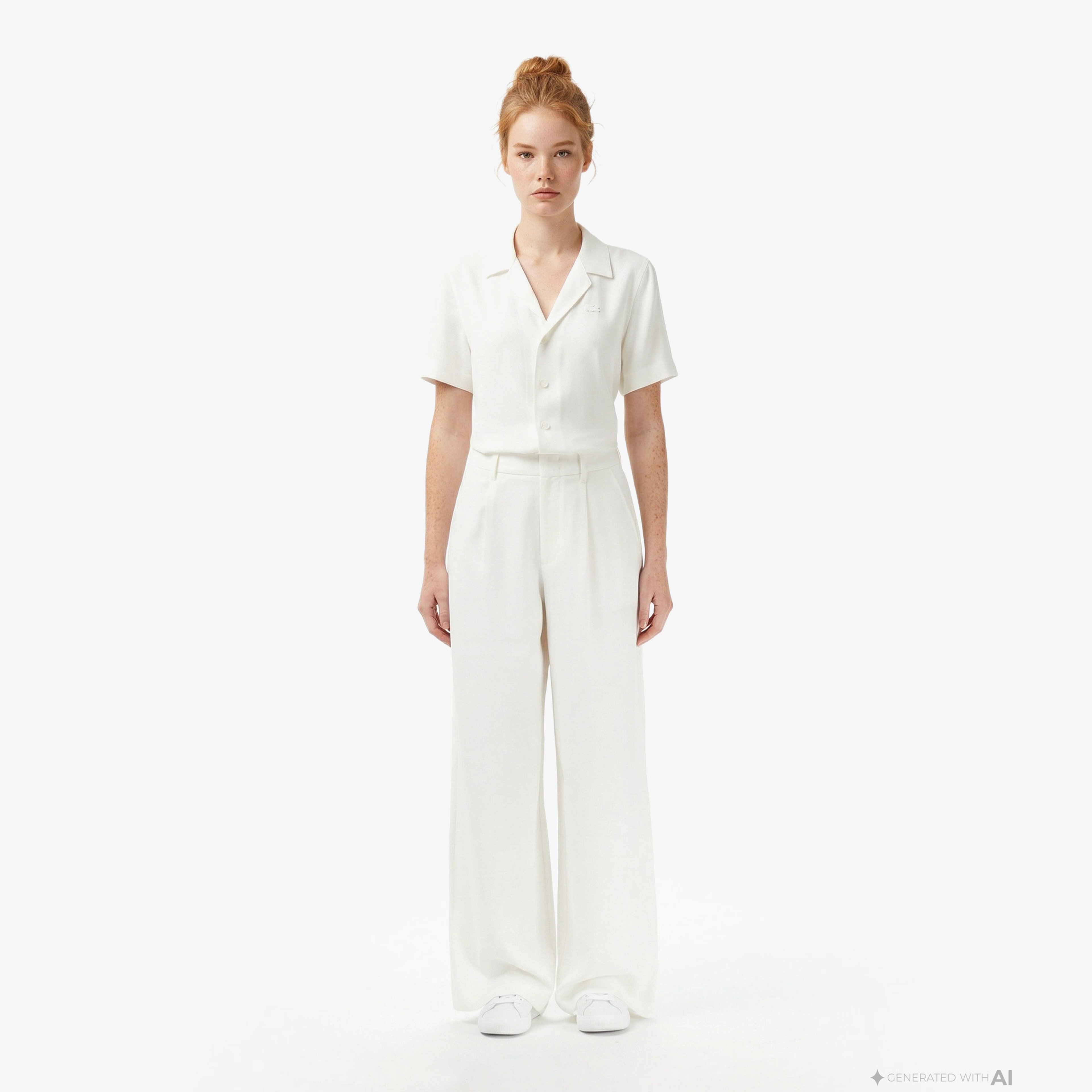 Kadın Relaxed Fit Krem Pantolon