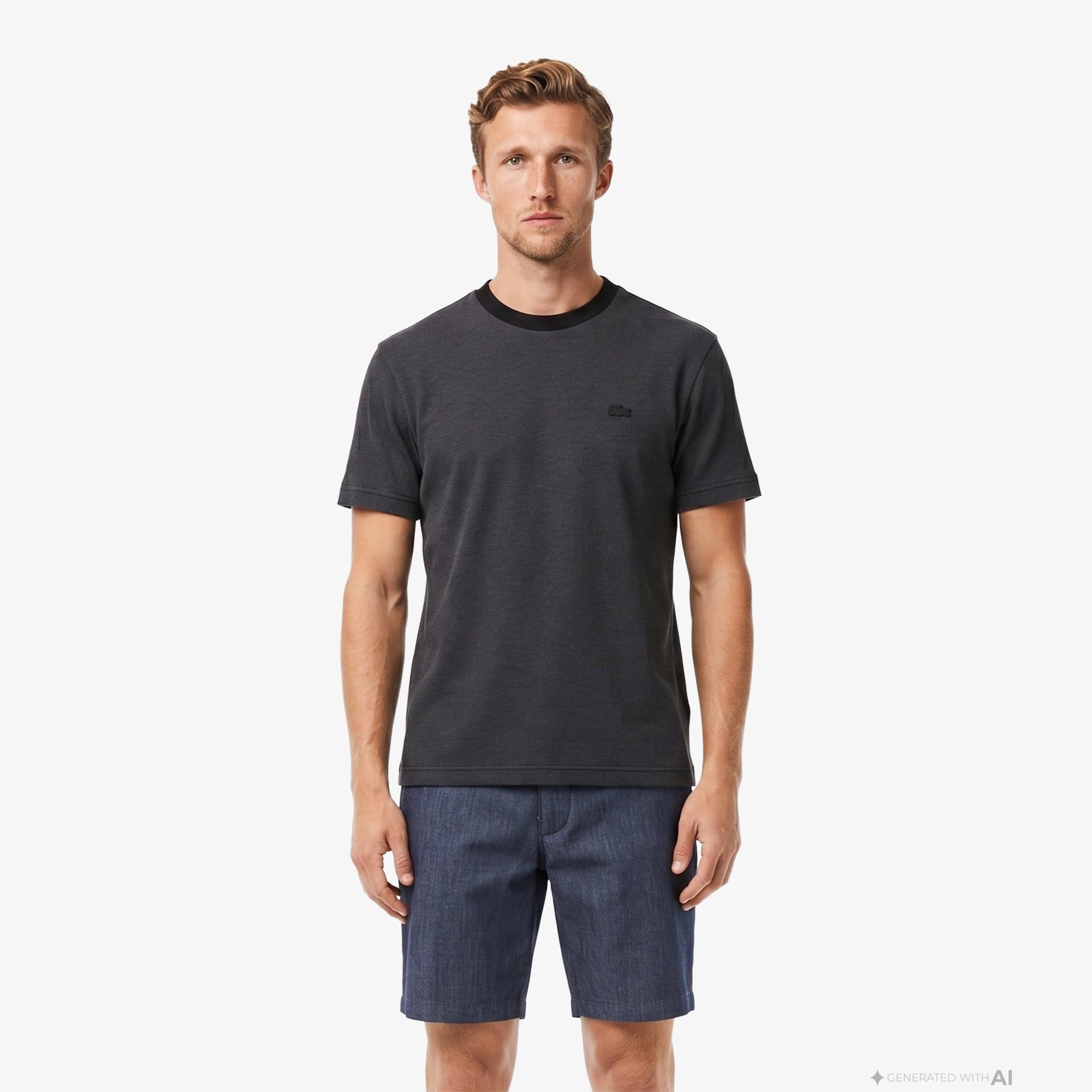 Erkek Relaxed Fit Bisiklet Yaka Siyah T-Shirt