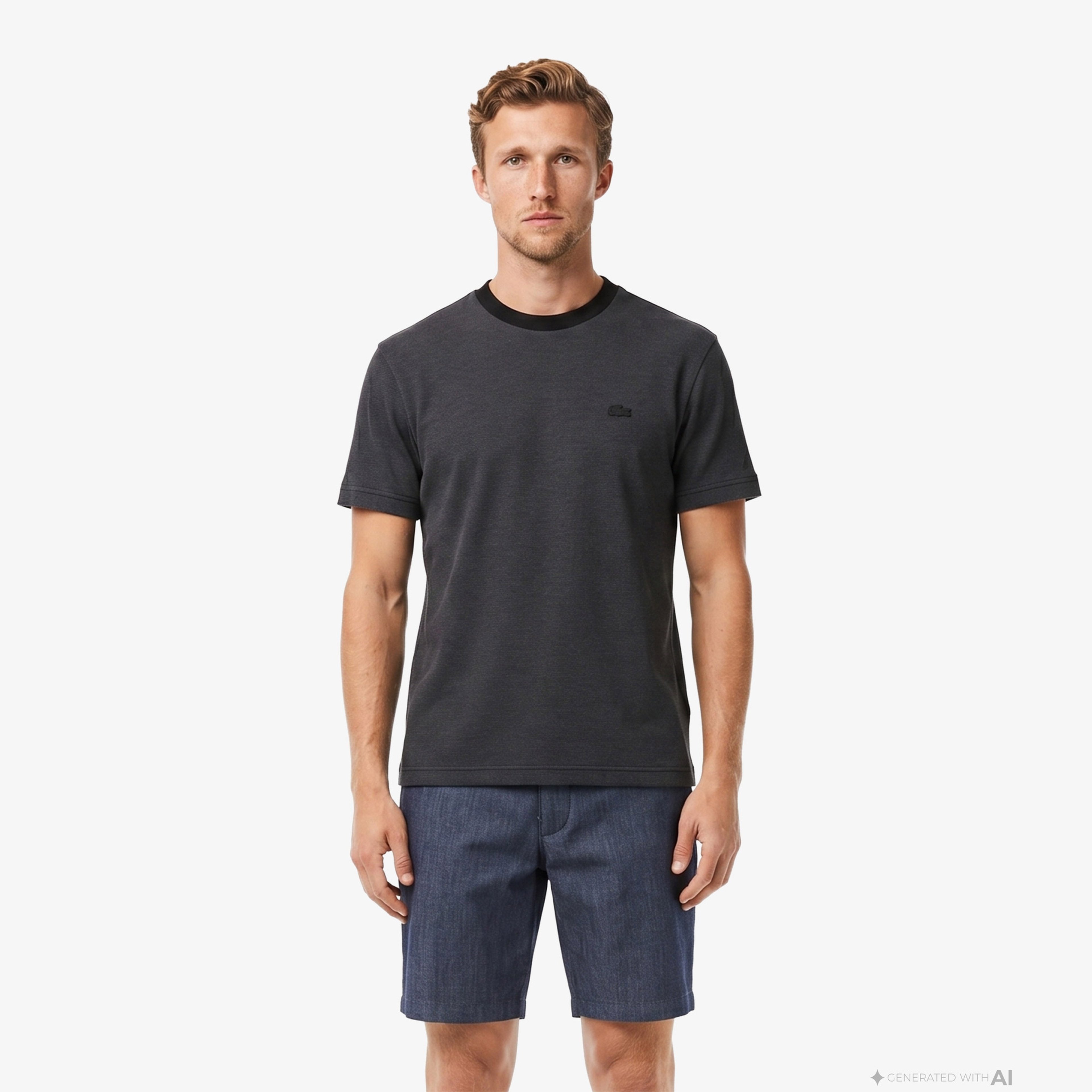 Erkek Relaxed Fit Bisiklet Yaka Siyah T-Shirt