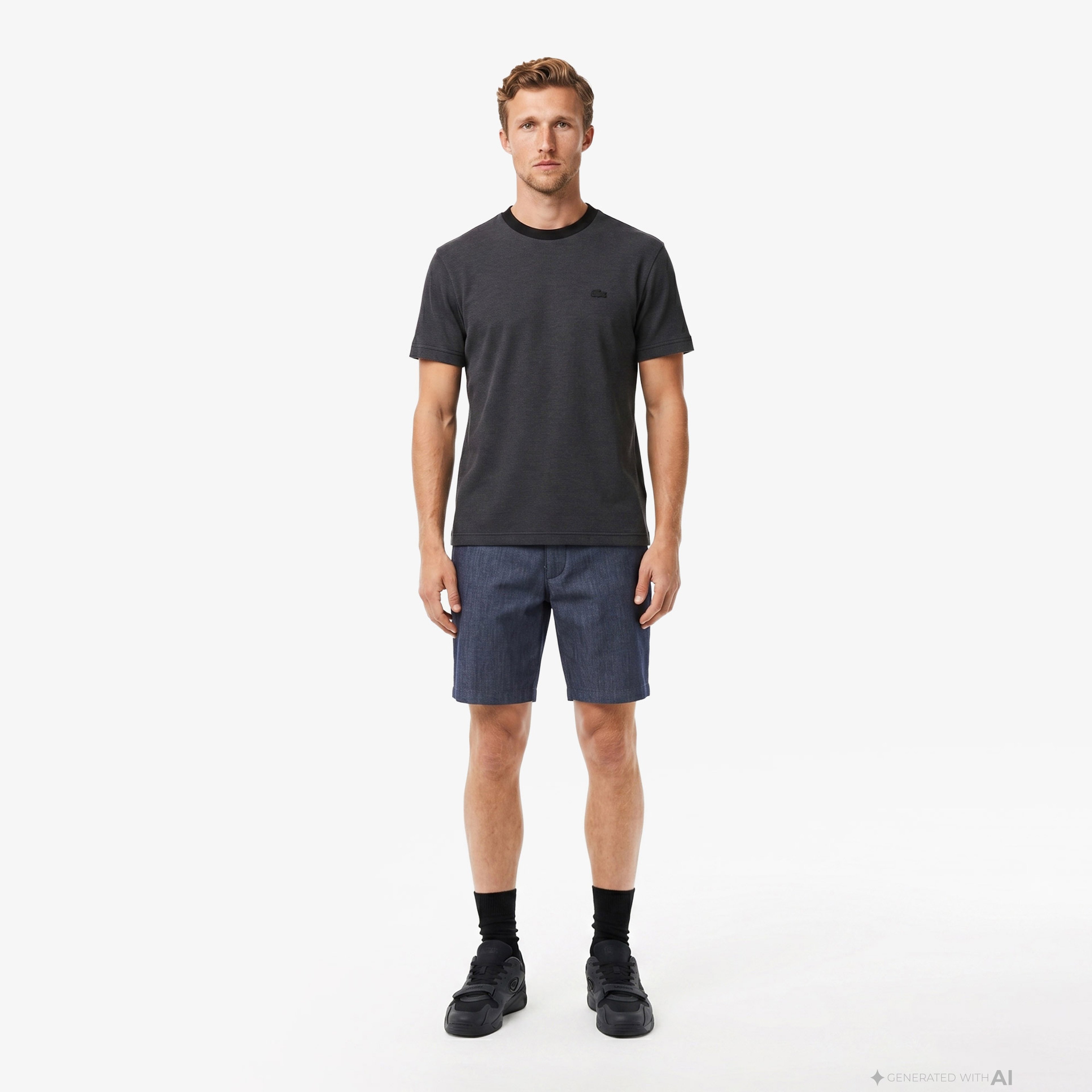 Erkek Relaxed Fit Bisiklet Yaka Siyah T-Shirt