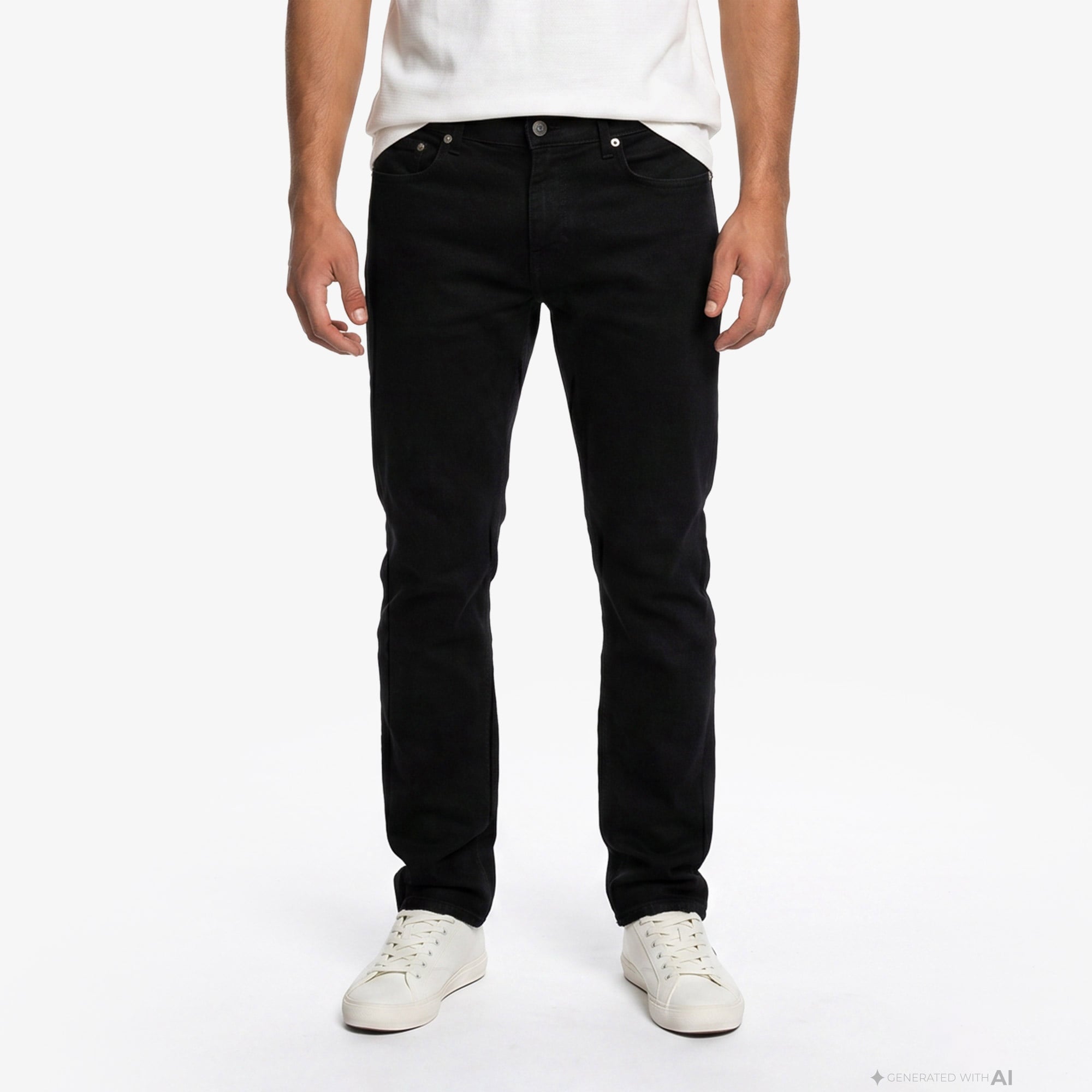 Erkek Regular Fit Siyah Jean Pantolon