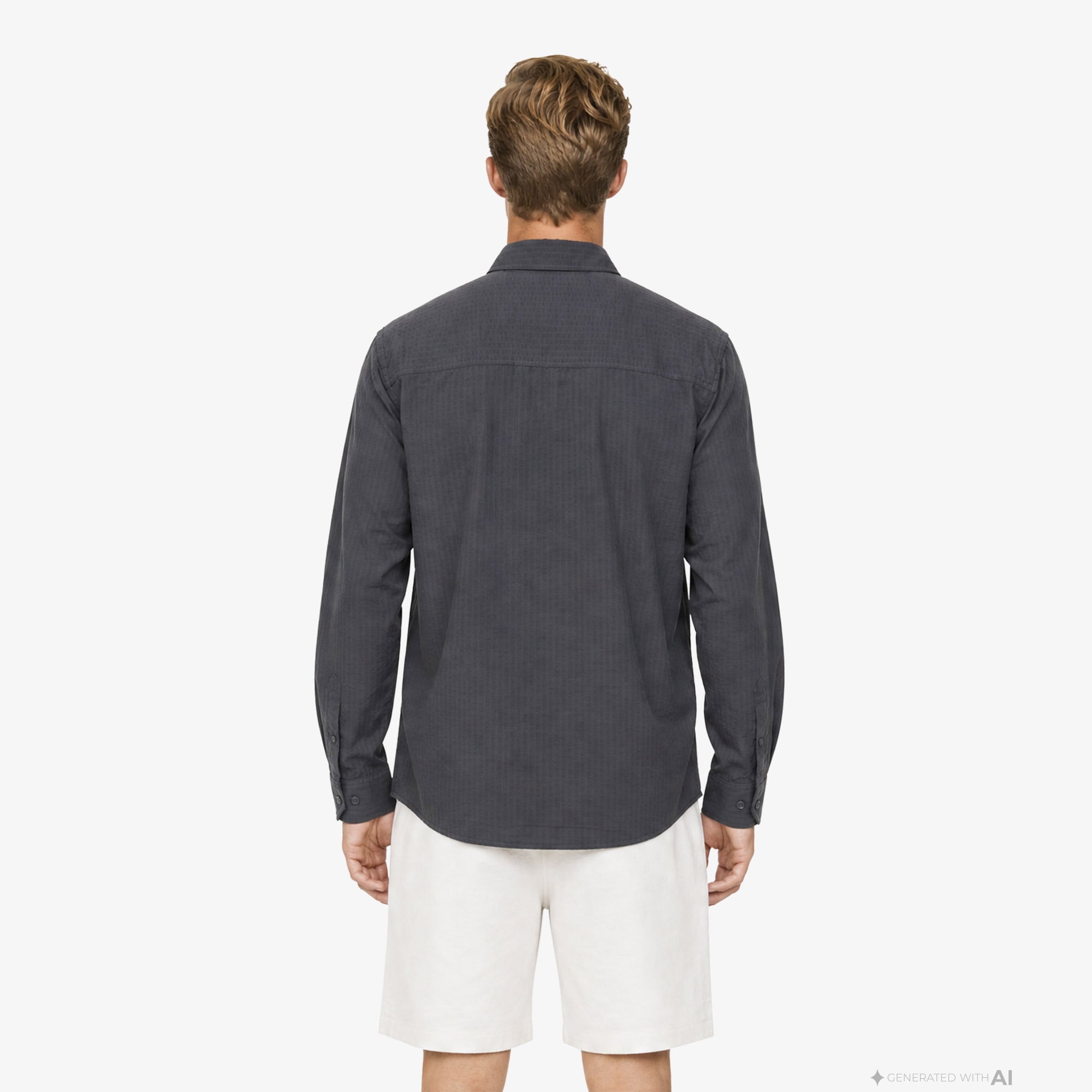 Lacoste Erkek Regular Fit Düğmeli Yaka Koyu Gri Gömlek görsel 2