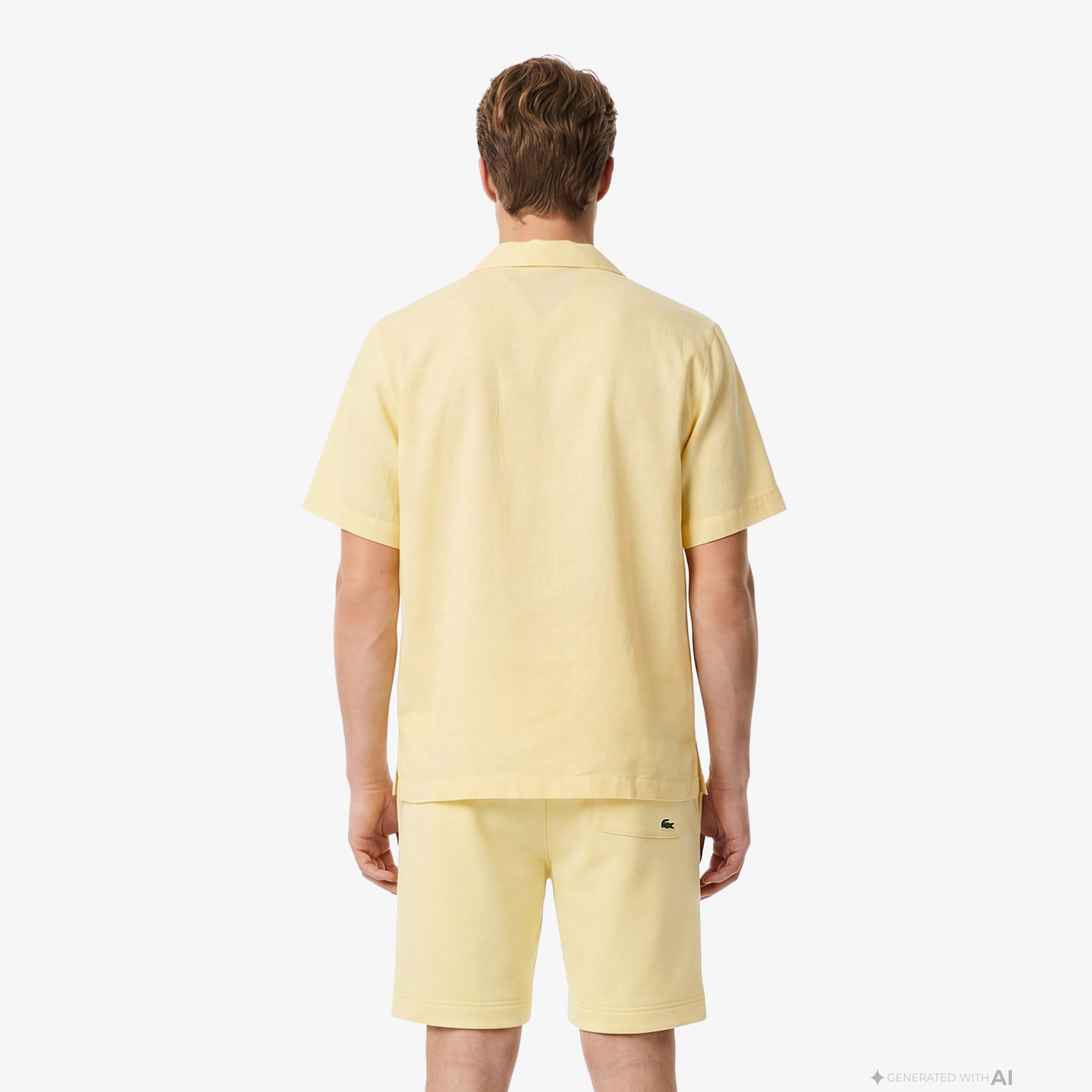 Erkek Relaxed Fit Kısa Kollu Sarı Gömlek Erkek Relaxed Fit Kısa Kollu Sarı Gömlek