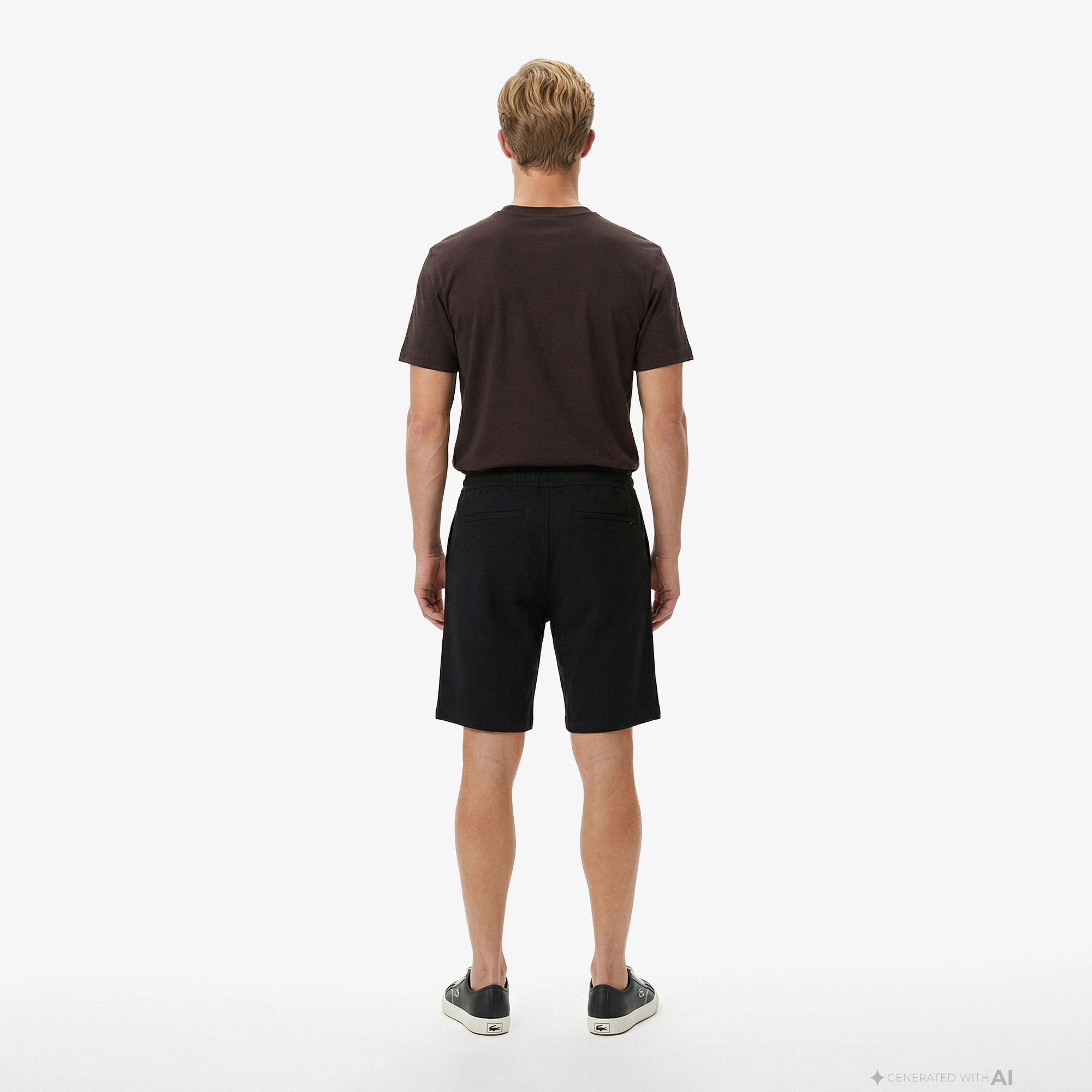 Lacoste Erkek Tapered Fit Keten Siyah Bermuda Şort görsel 2