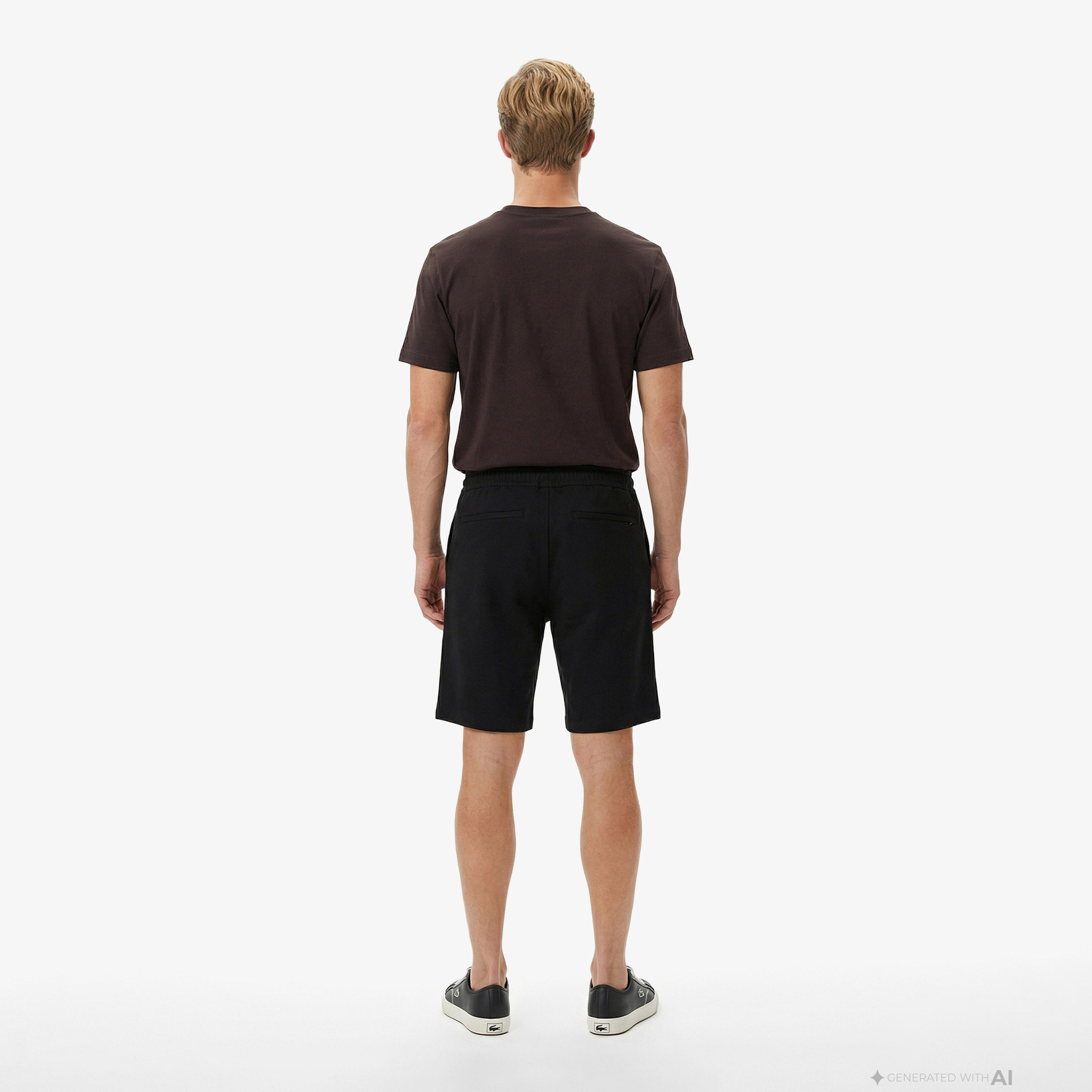 Erkek Tapered Fit Keten Siyah Bermuda Şort Erkek Tapered Fit Keten Siyah Bermuda Şort