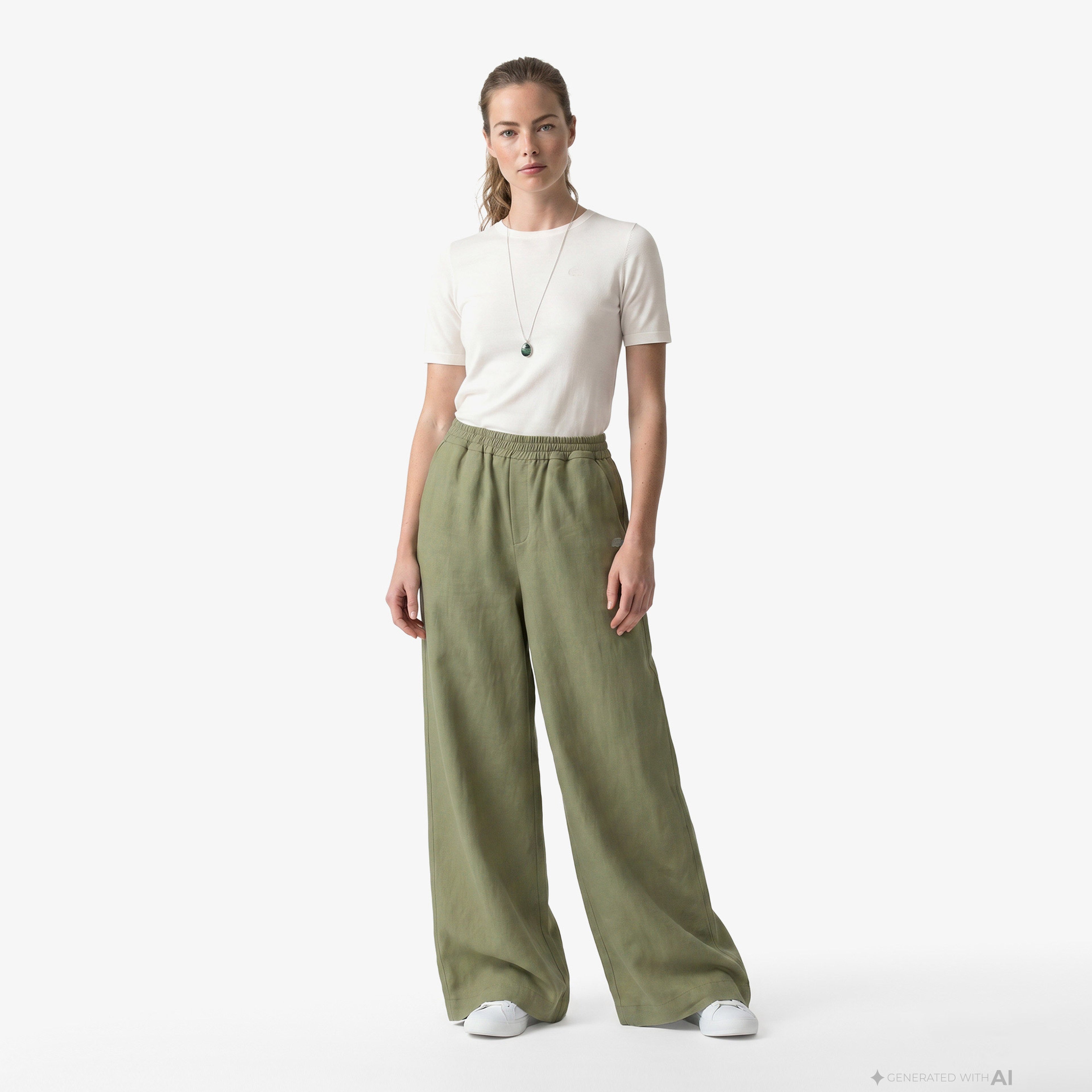 Kadın Relaxed Fit Haki Pantolon