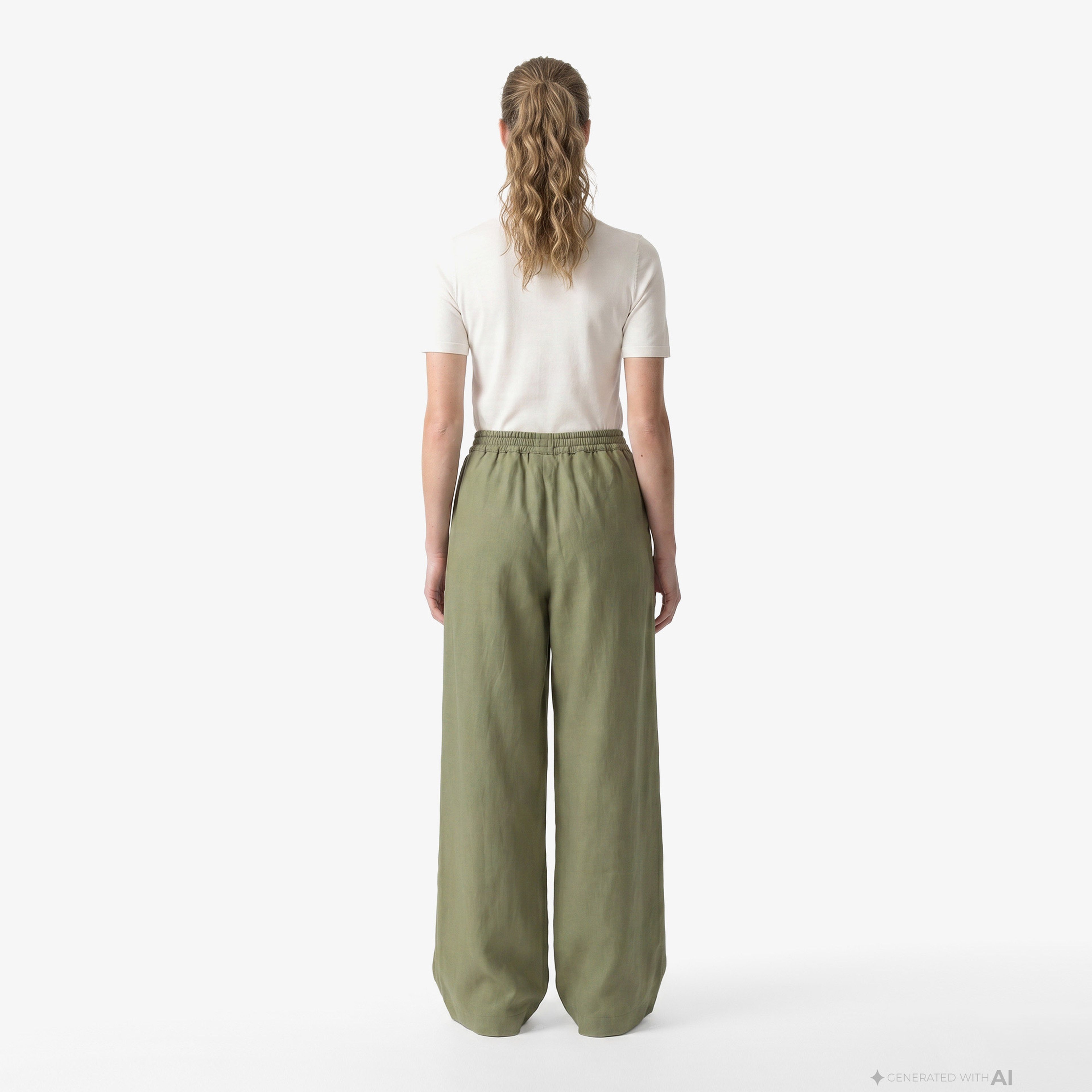 Kadın Relaxed Fit Haki Pantolon