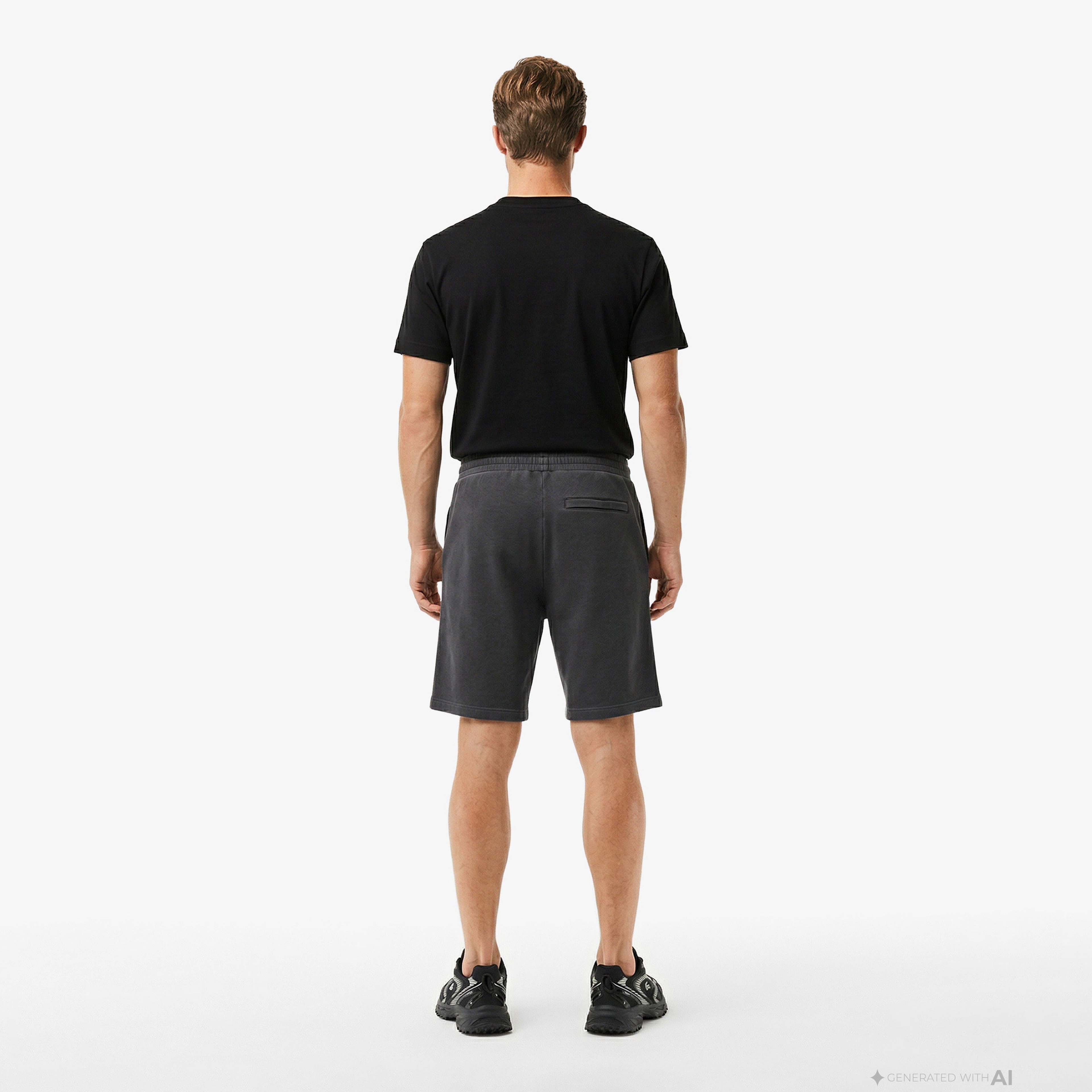 Erkek Loose Fit Koyu Gri Şort Erkek Loose Fit Koyu Gri Şort