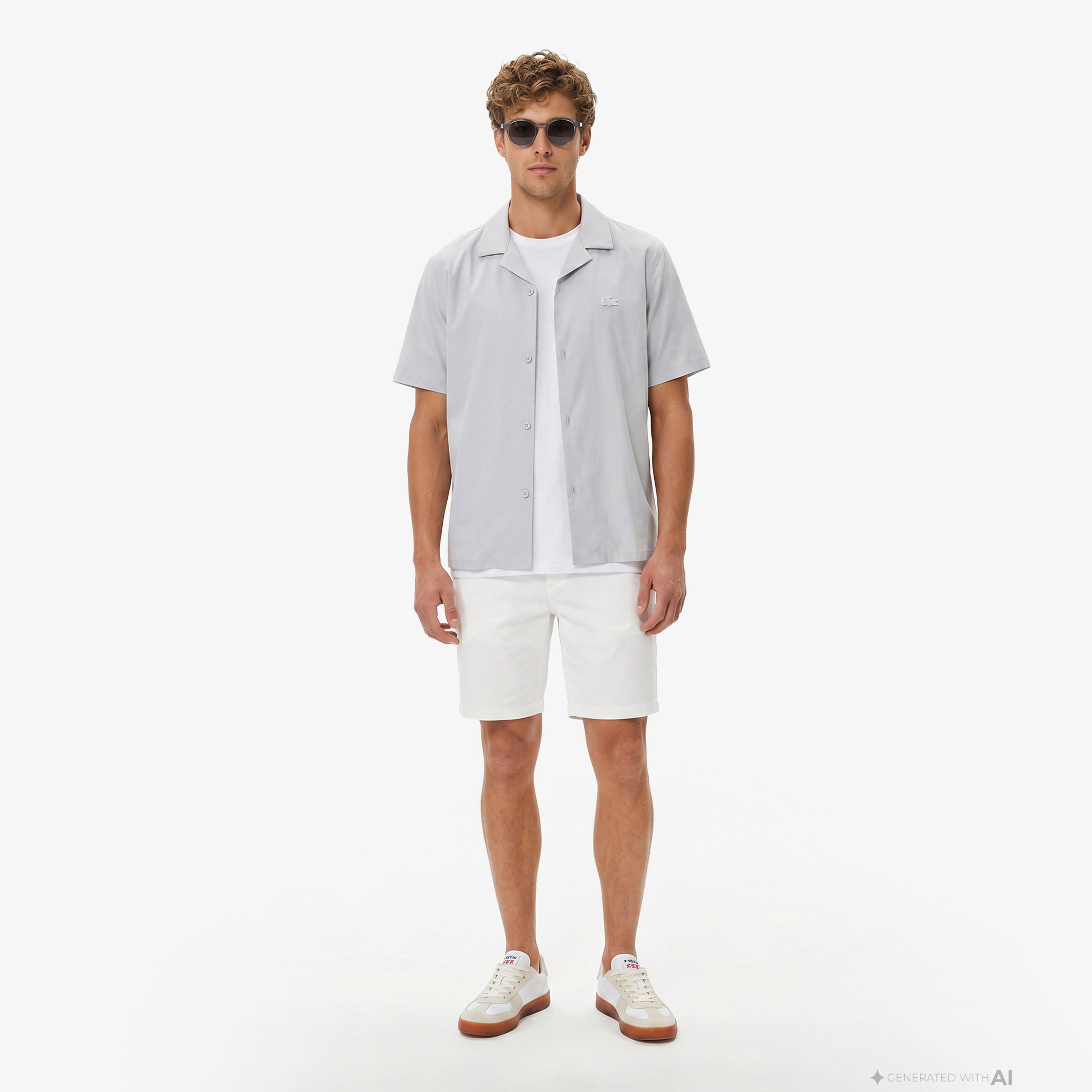 Erkek Relaxed Fit Kısa Kollu Gri Gömlek Erkek Relaxed Fit Kısa Kollu Gri Gömlek