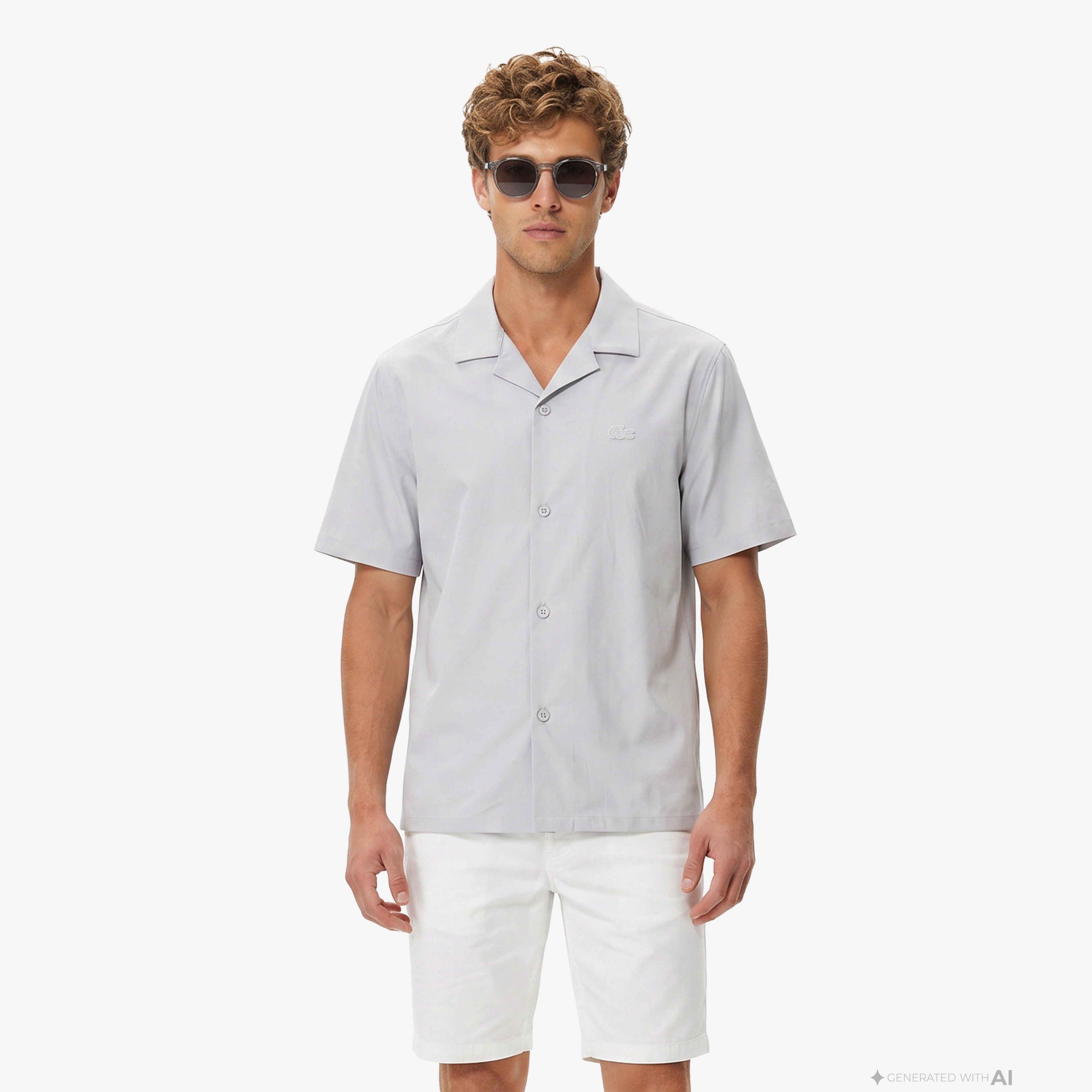 Erkek Relaxed Fit Kısa Kollu Gri Gömlek Erkek Relaxed Fit Kısa Kollu Gri Gömlek