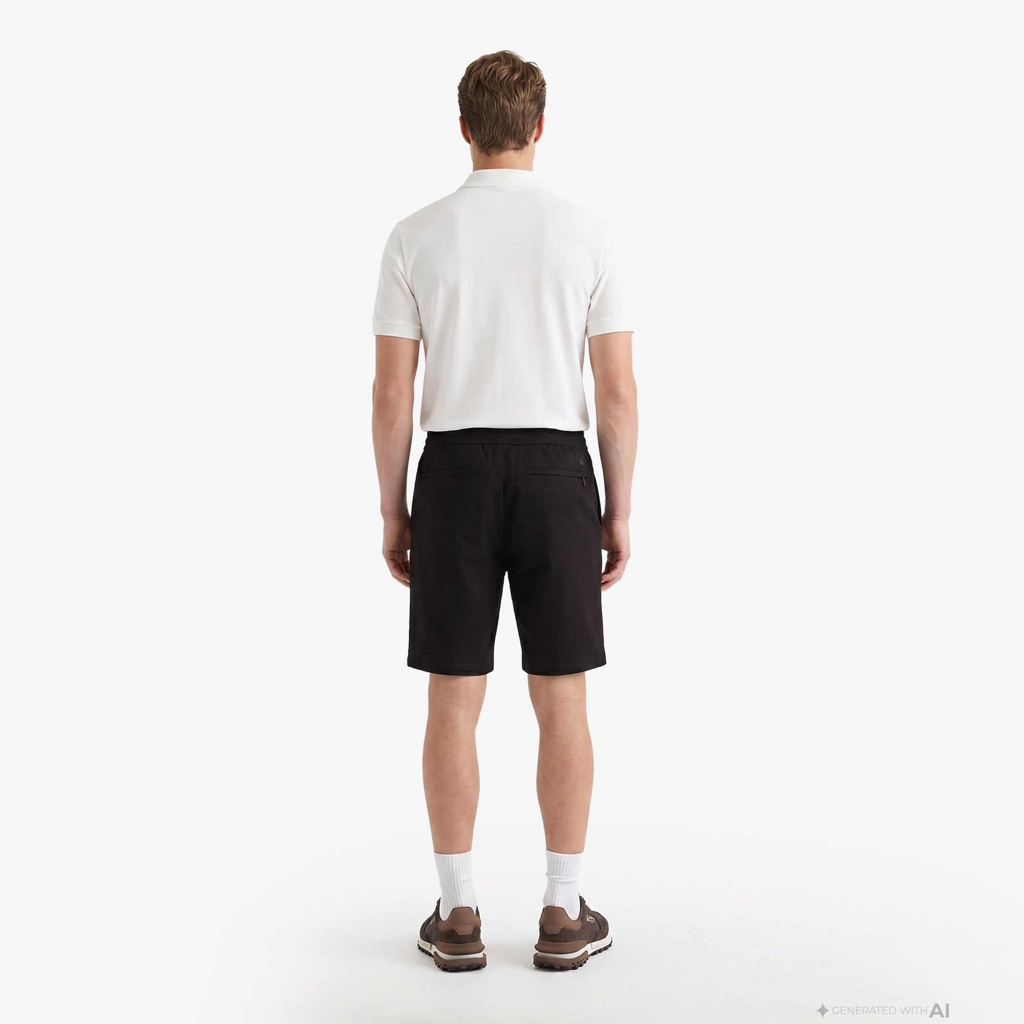 Erkek Tapered Fit Keten Kahverengi Bermuda Şort