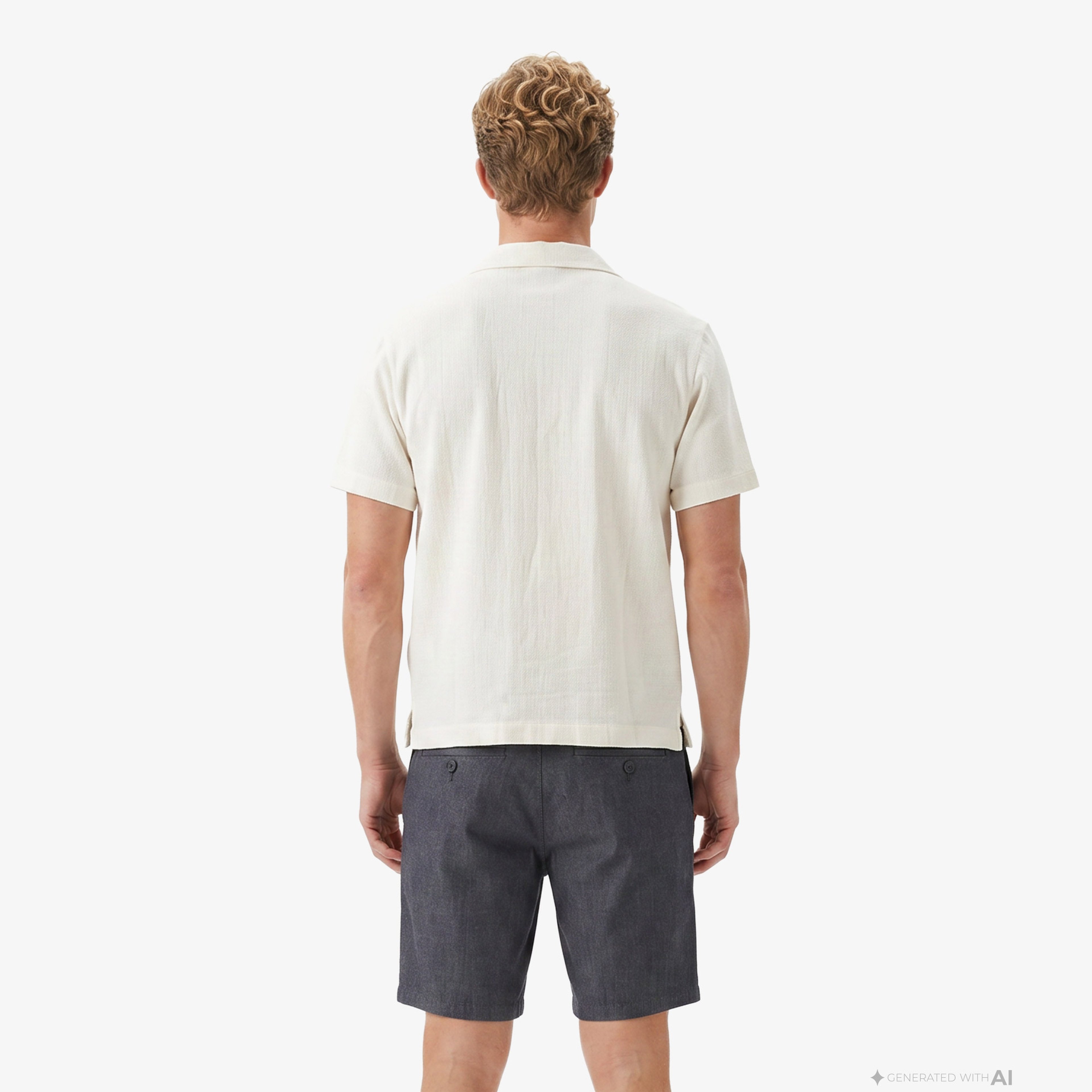 Erkek Relaxed Fit Kısa Kollu Krem Gömlek Erkek Relaxed Fit Kısa Kollu Krem Gömlek