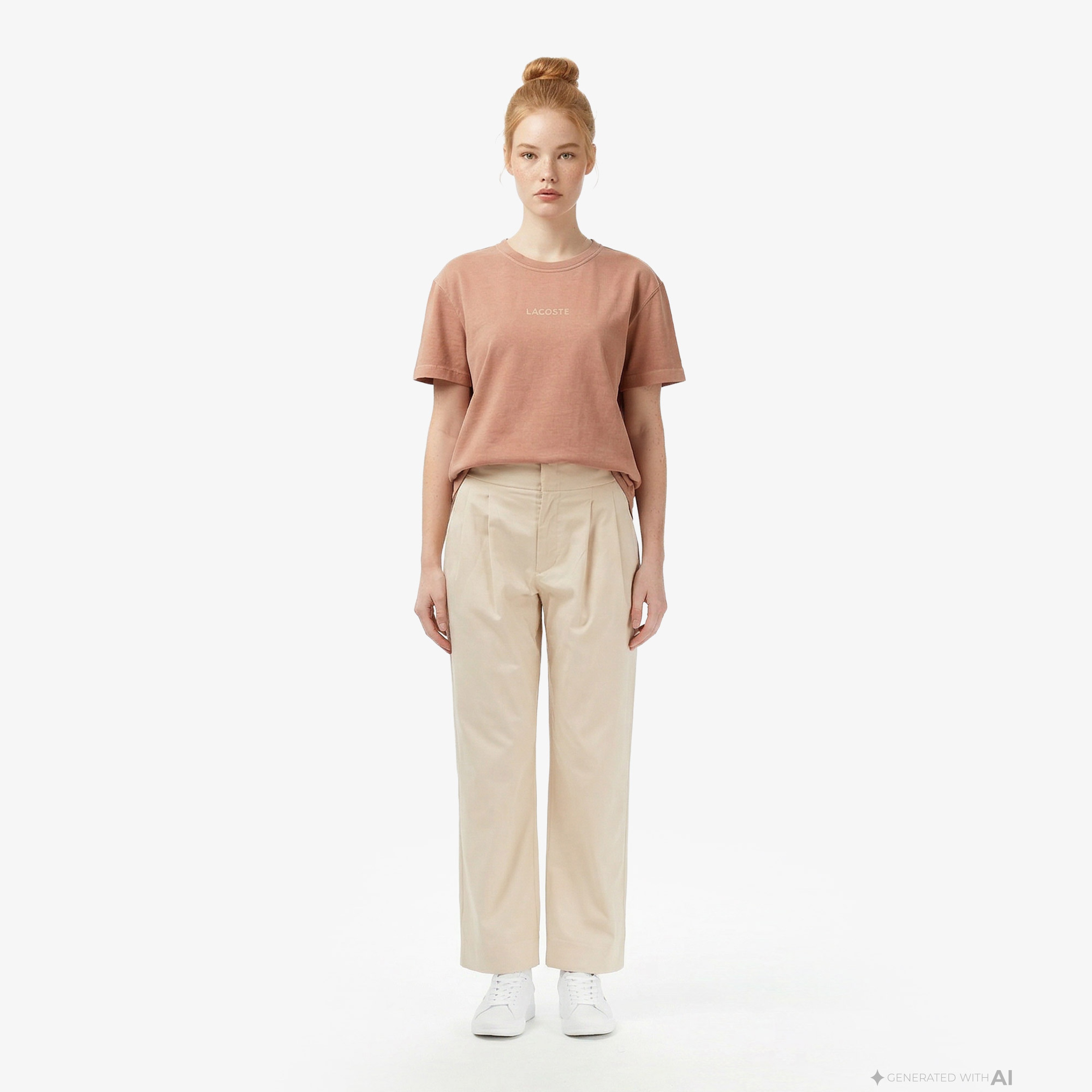Kadın Relaxed Fit Bisiklet Yaka Pembe T-Shirt