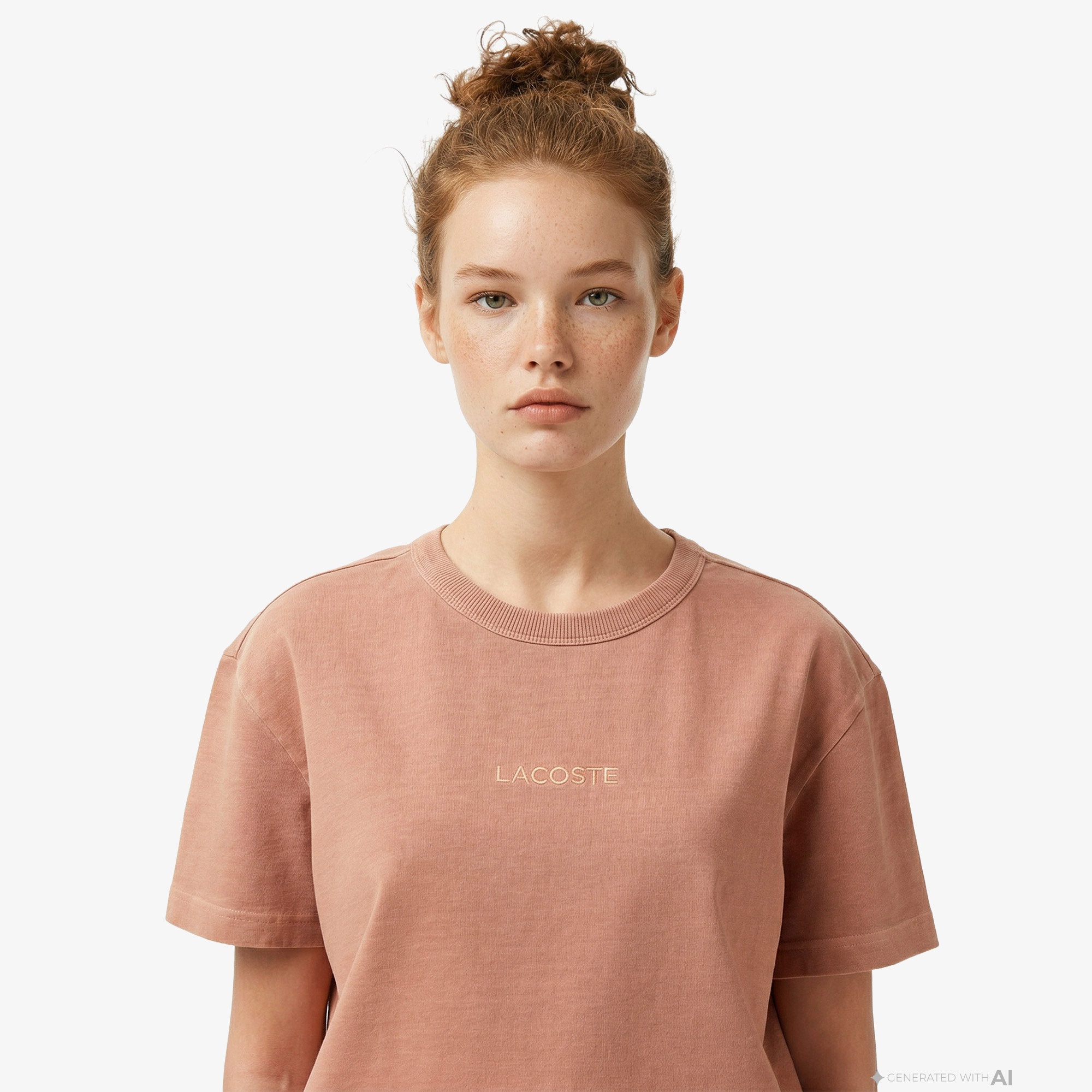 Kadın Relaxed Fit Bisiklet Yaka Pembe T-Shirt