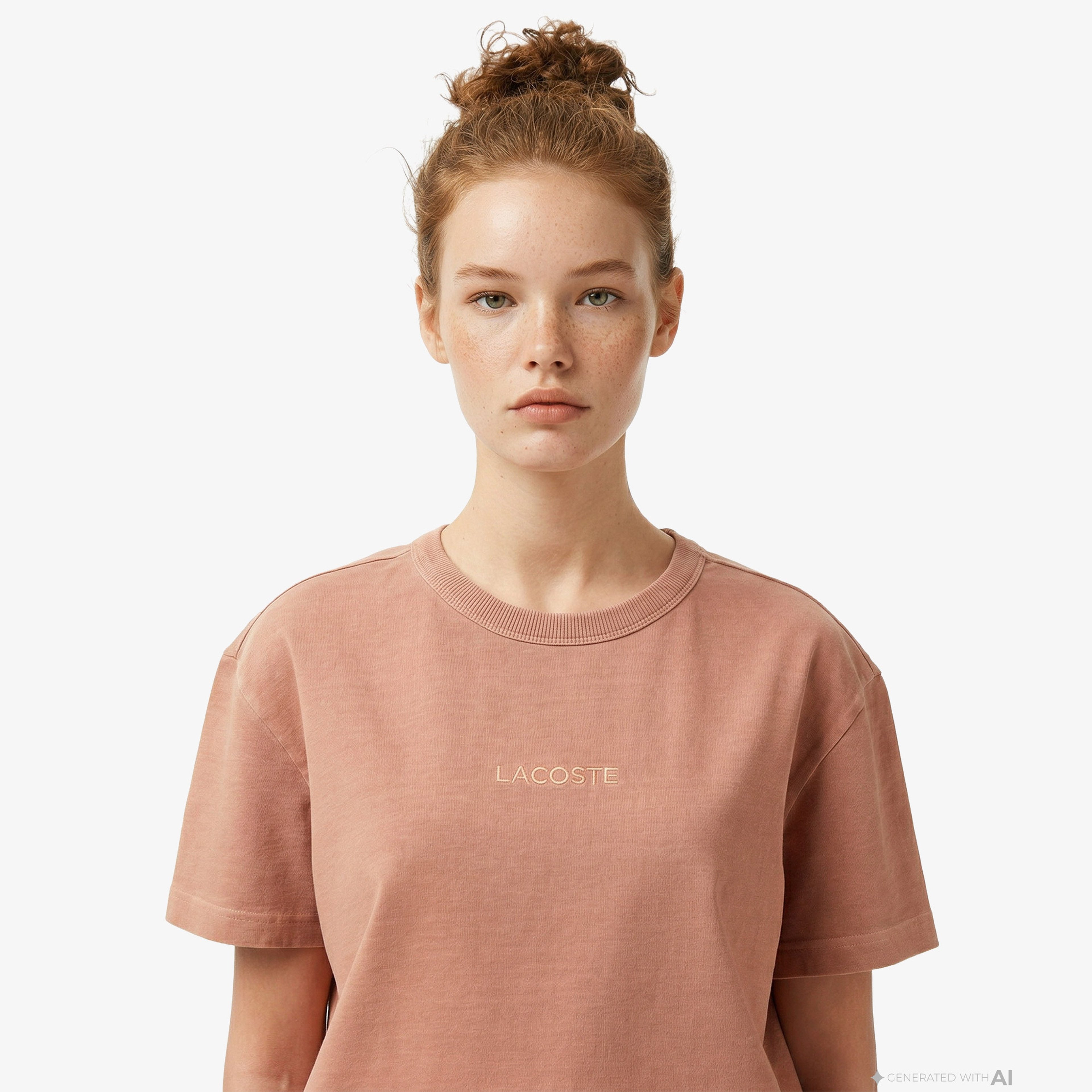 Kadın Relaxed Fit Bisiklet Yaka Pembe T-Shirt