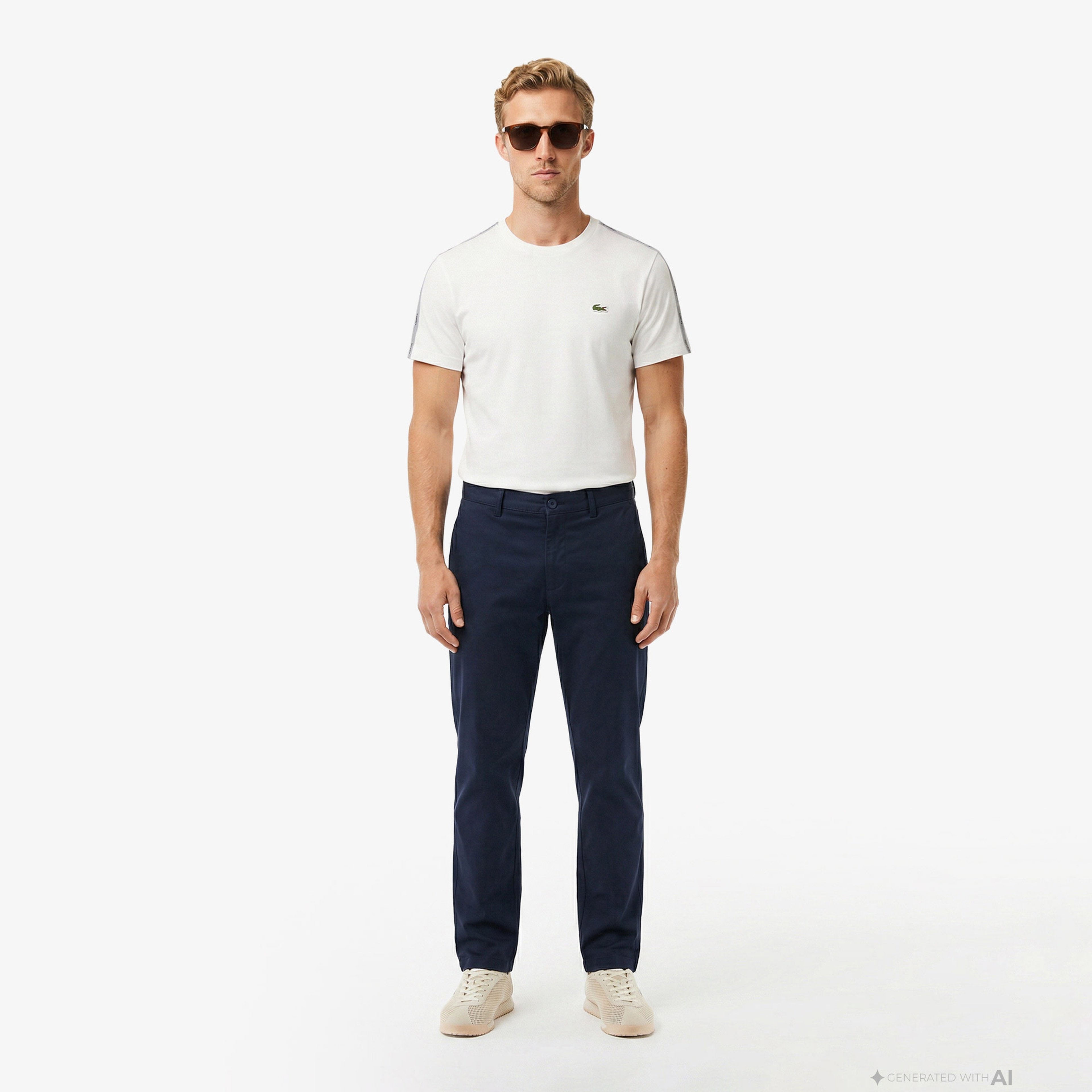 Erkek Slim Fit Lacivert Chino Pantolon