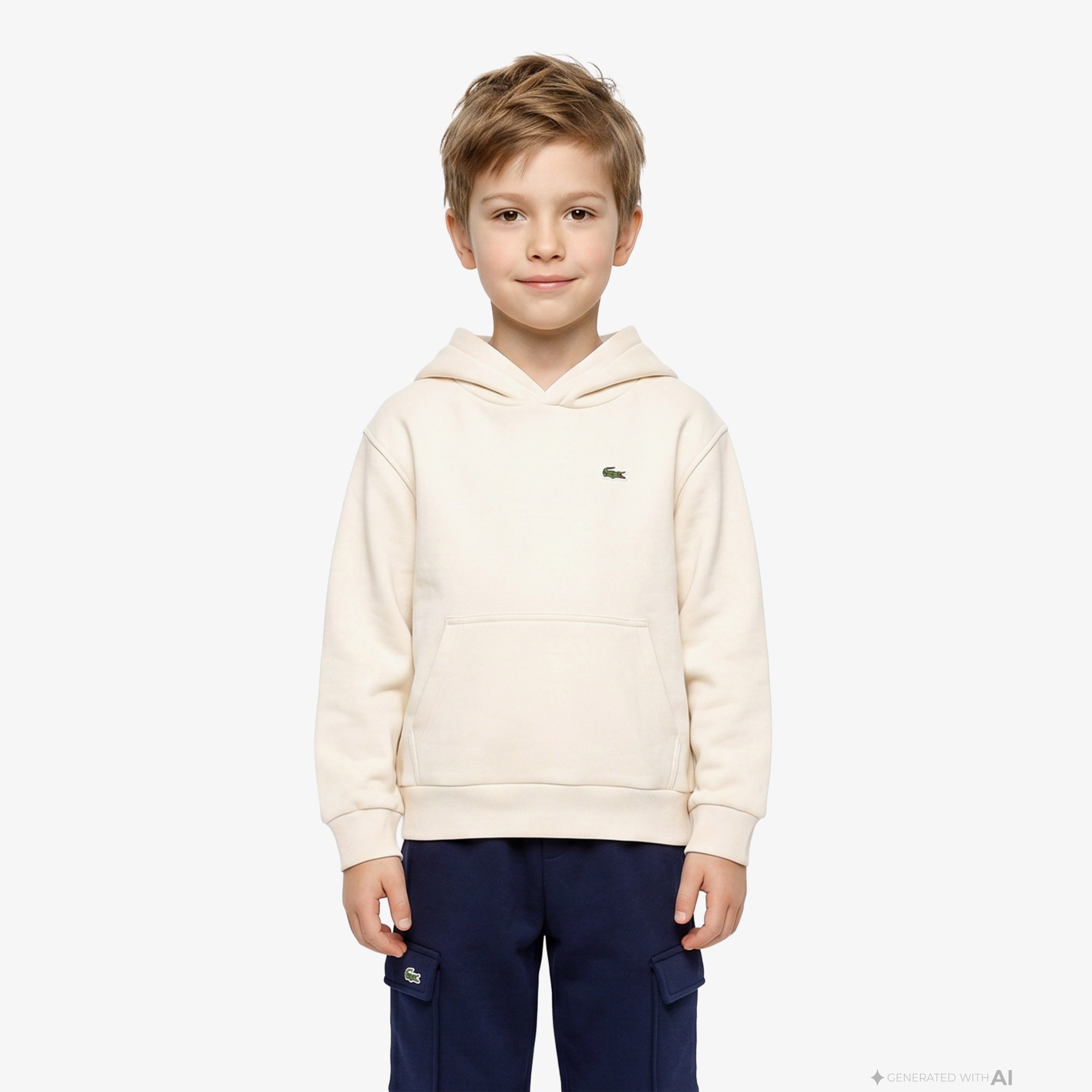 Çocuk Kapüşonlu Krem Sweatshirt