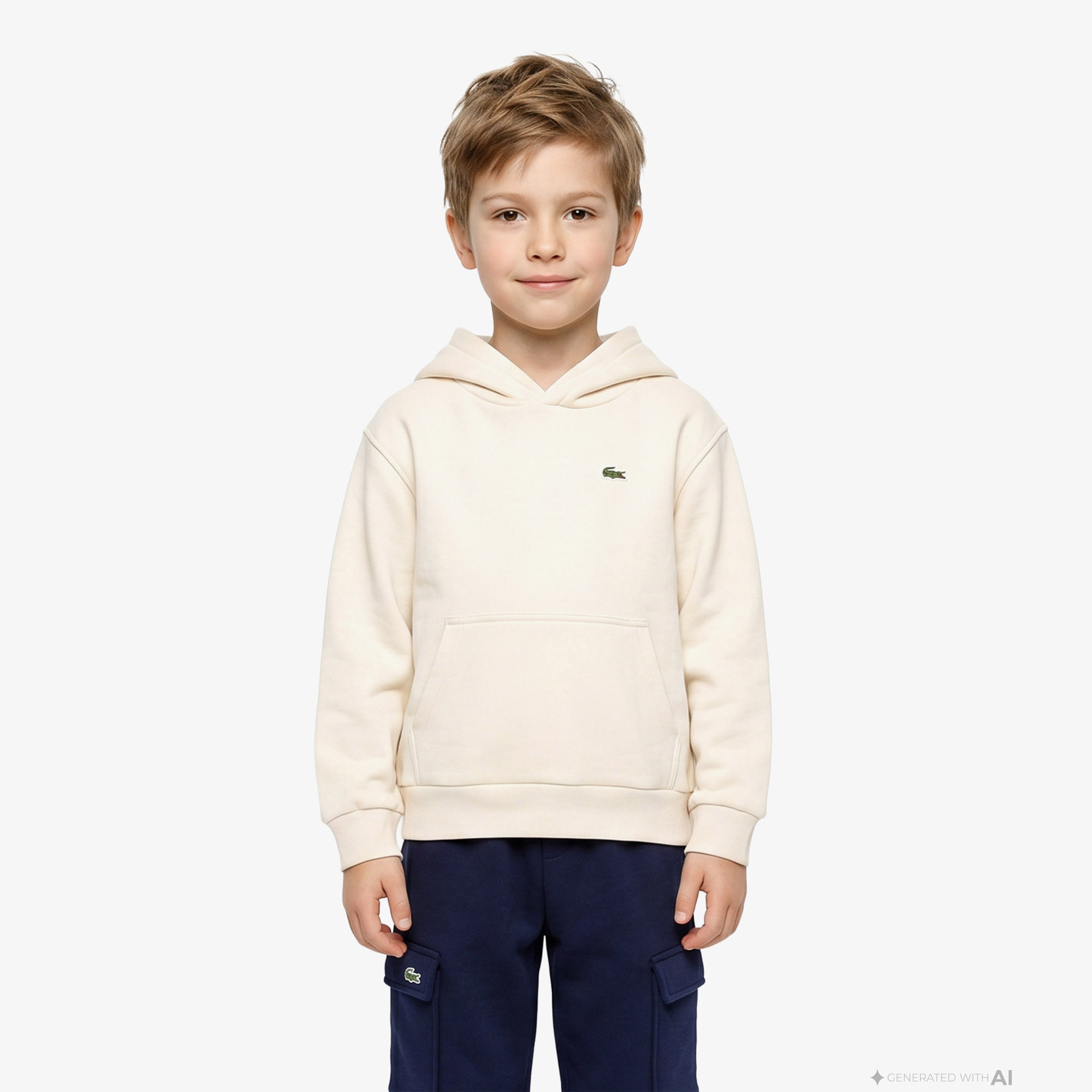 Çocuk Kapüşonlu Krem Sweatshirt