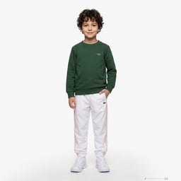 Çocuk Bisiklet Yaka Yeşil Sweatshirt Yeşil