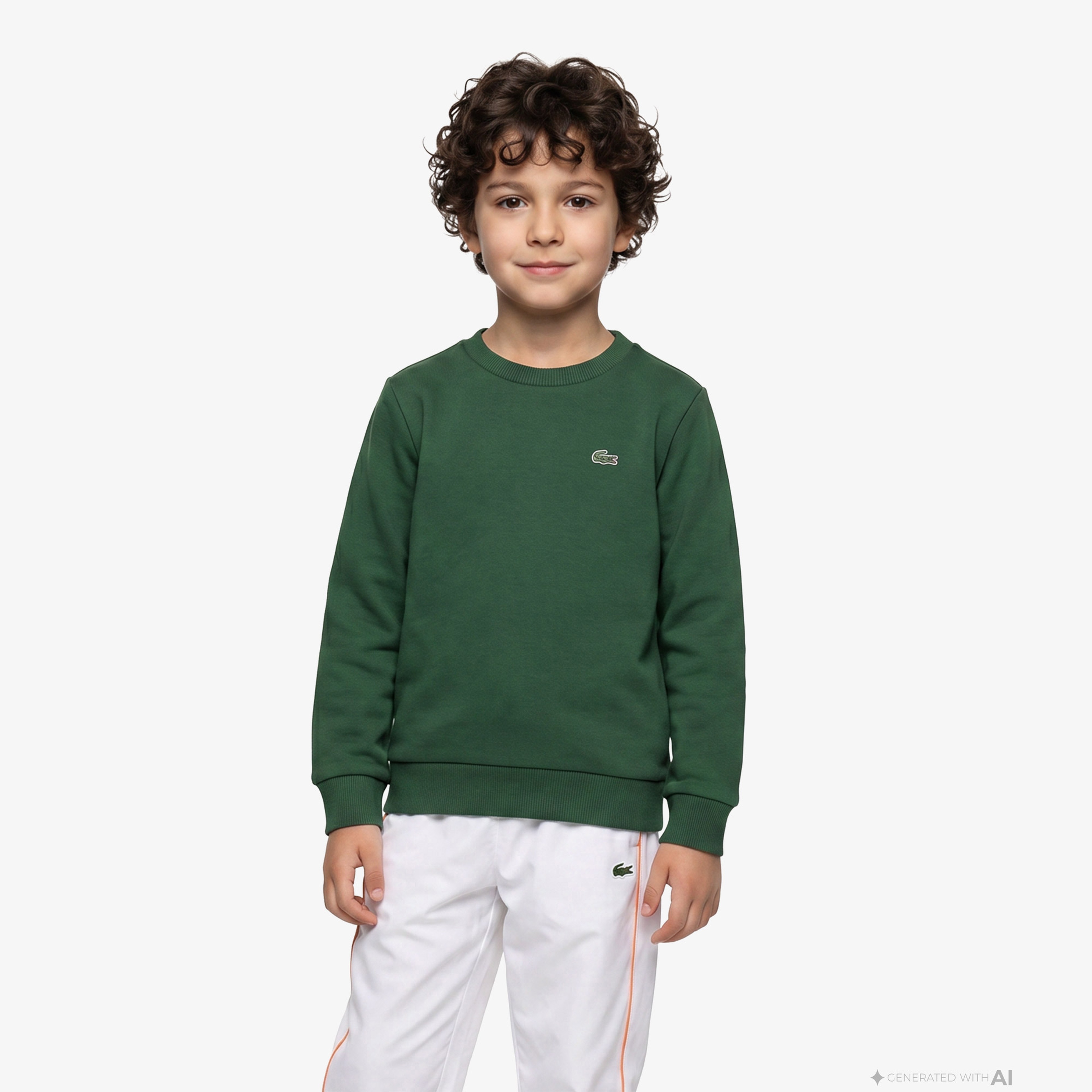 Çocuk Bisiklet Yaka Yeşil Sweatshirt