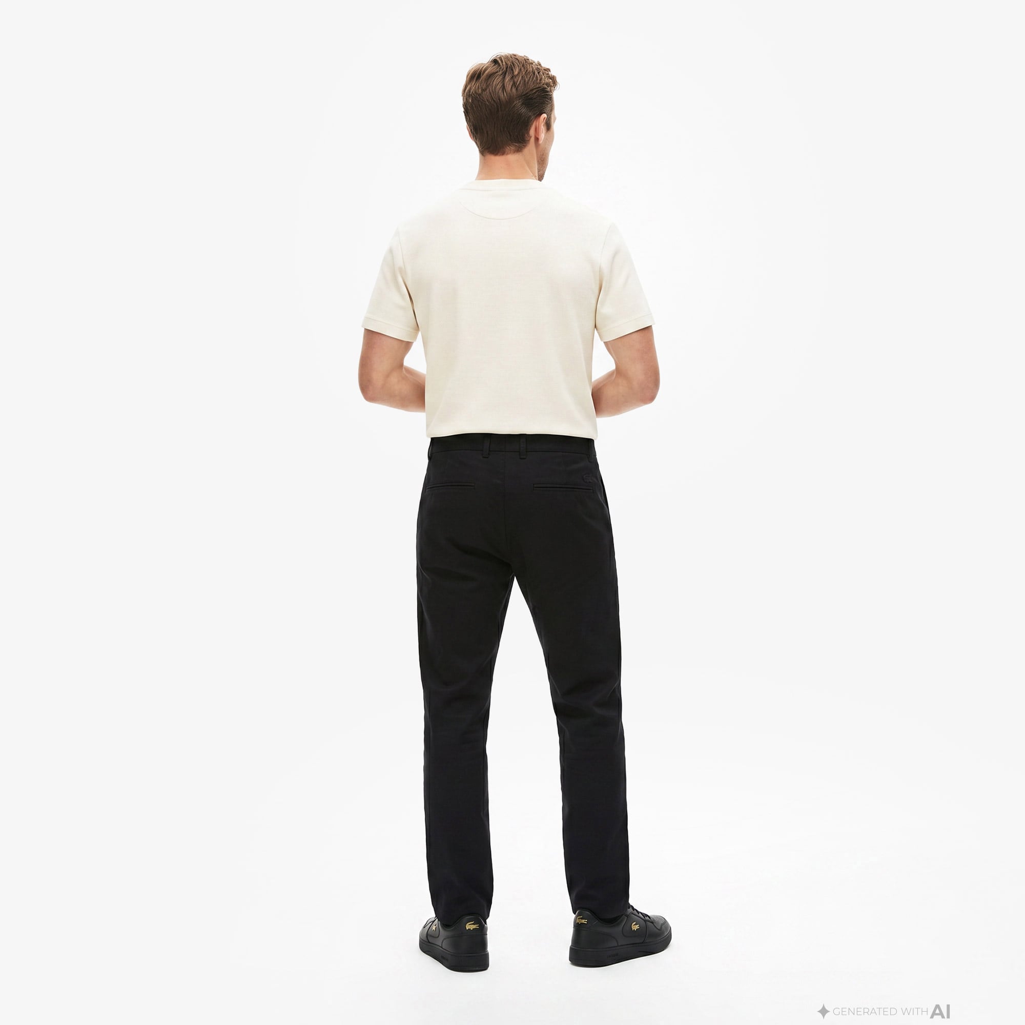 Lacoste Erkek Slim Fit Siyah Chino Pantolon görsel 4
