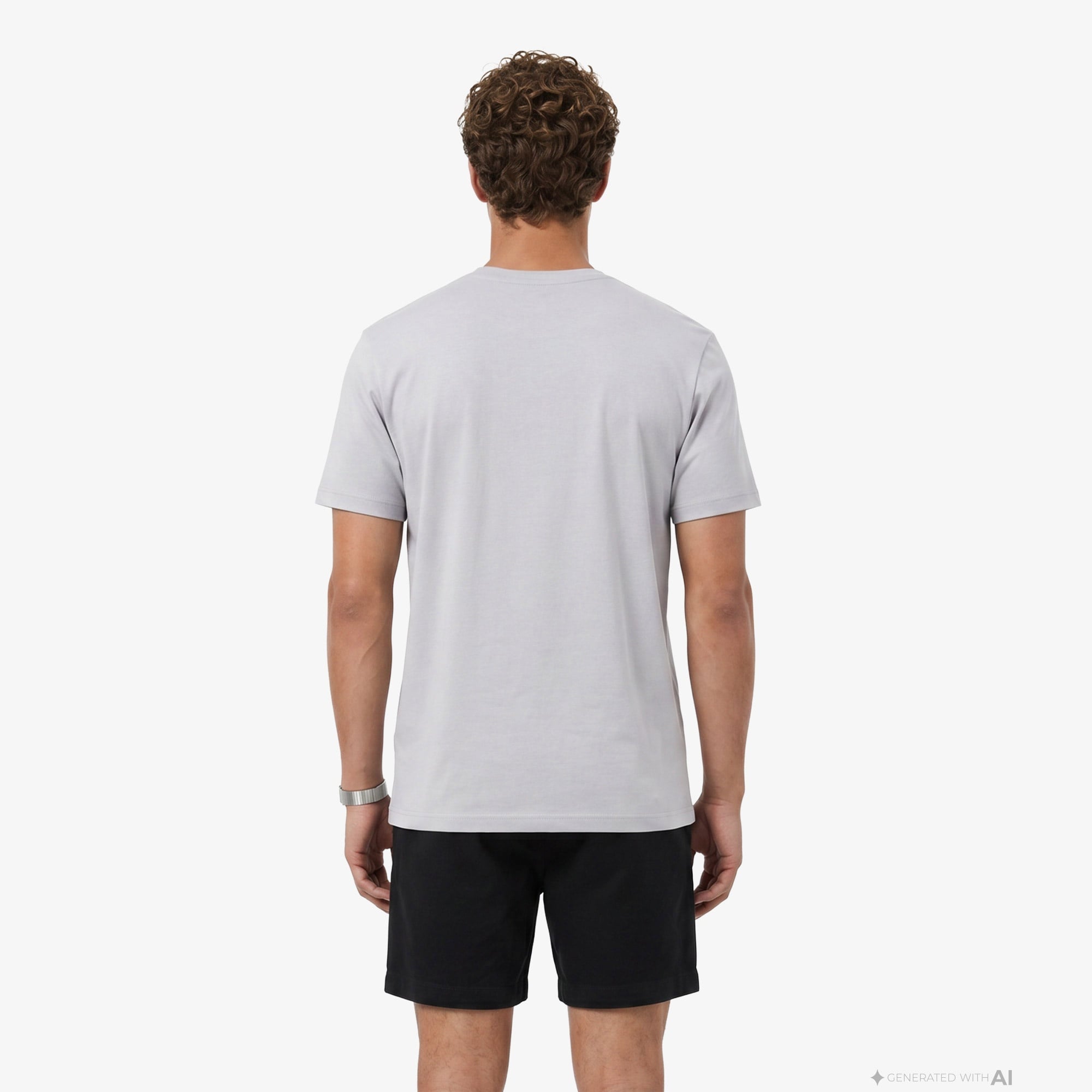 Erkek Regular Fit Bisiklet Yaka Renk Bloklu Gri T-Shirt