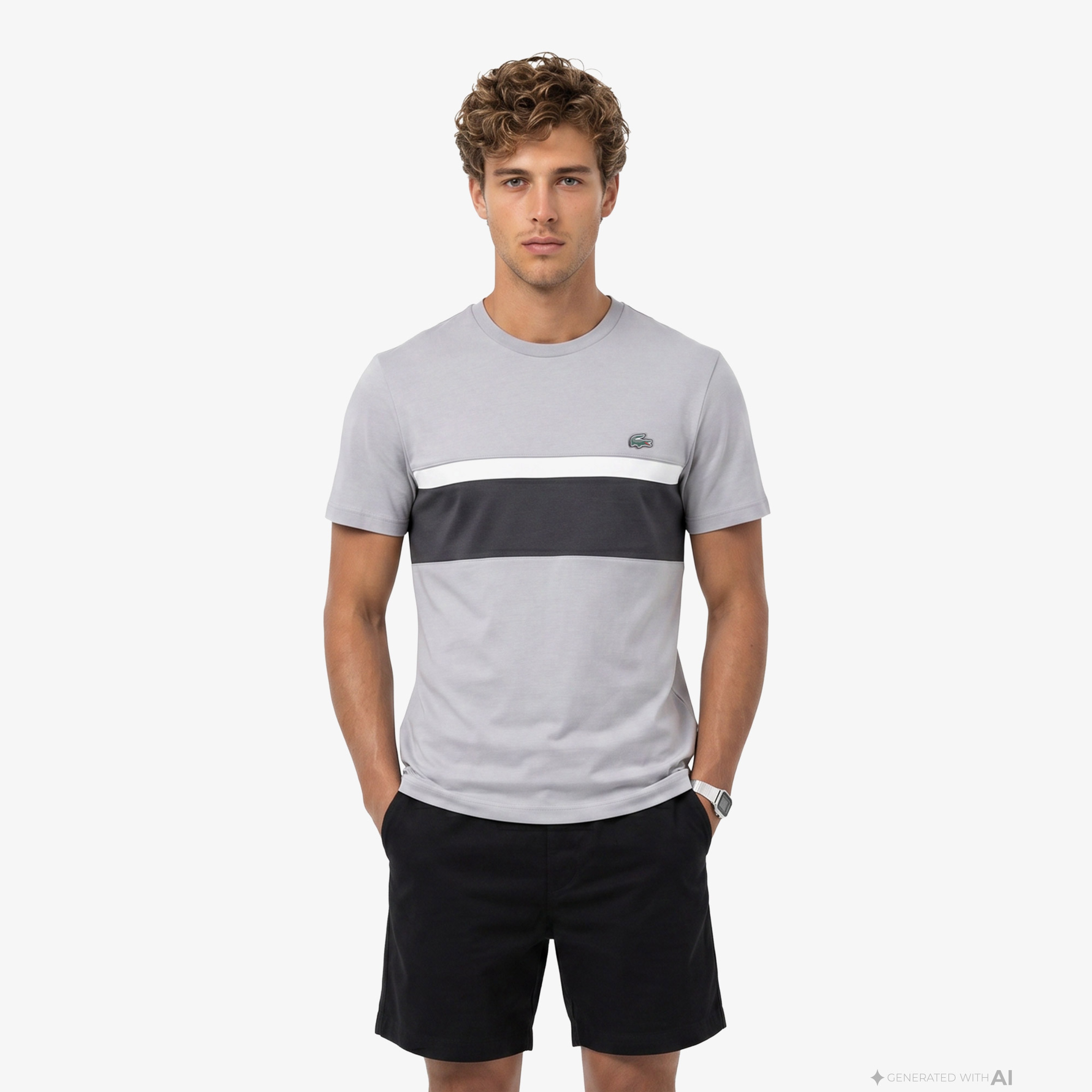 Erkek Regular Fit Bisiklet Yaka Renk Bloklu Gri T-Shirt Erkek Regular Fit Bisiklet Yaka Renk Bloklu Gri T-Shirt
