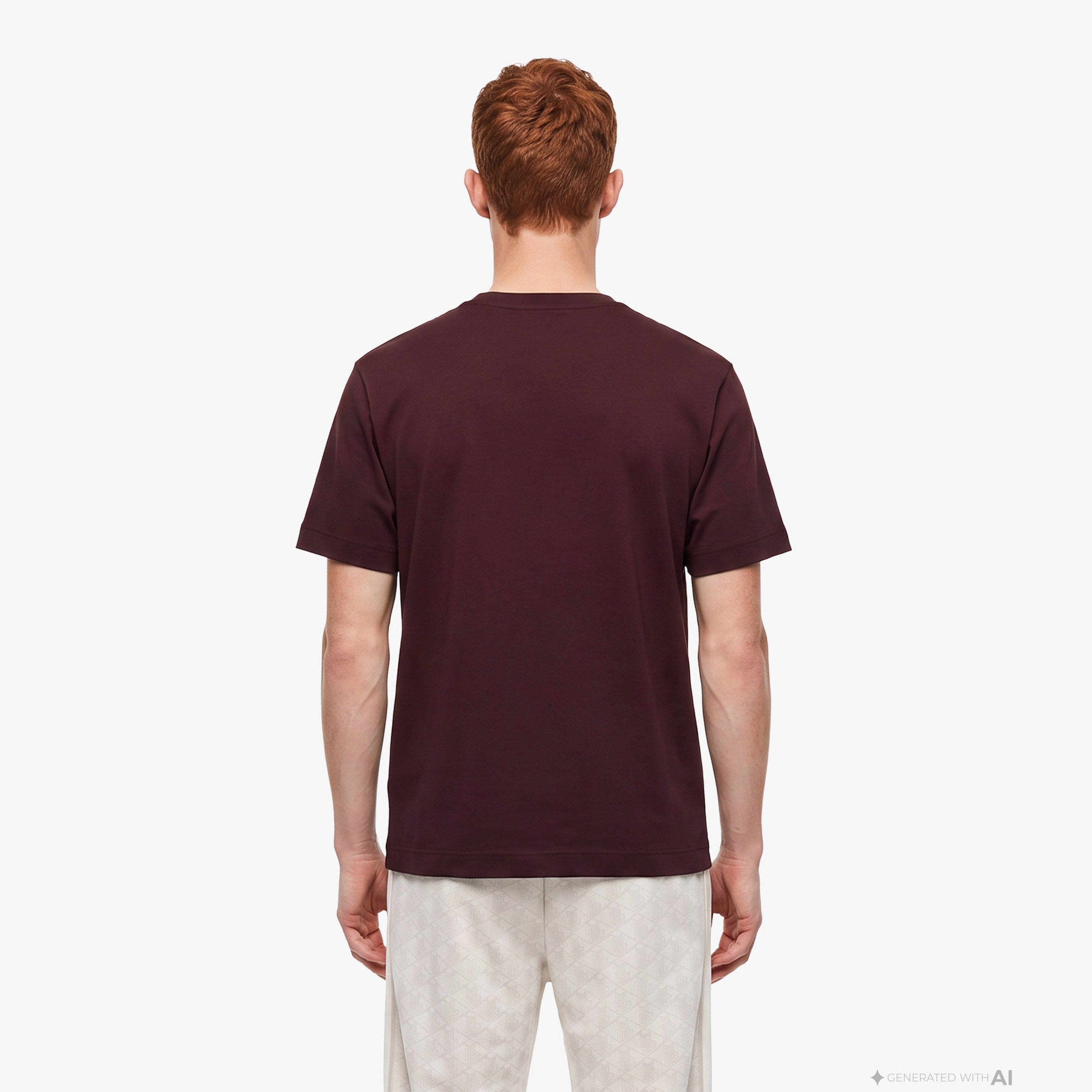 Erkek Oversize Fit Bisiklet Yaka Bordo T-Shirt Erkek Oversize Fit Bisiklet Yaka Bordo T-Shirt