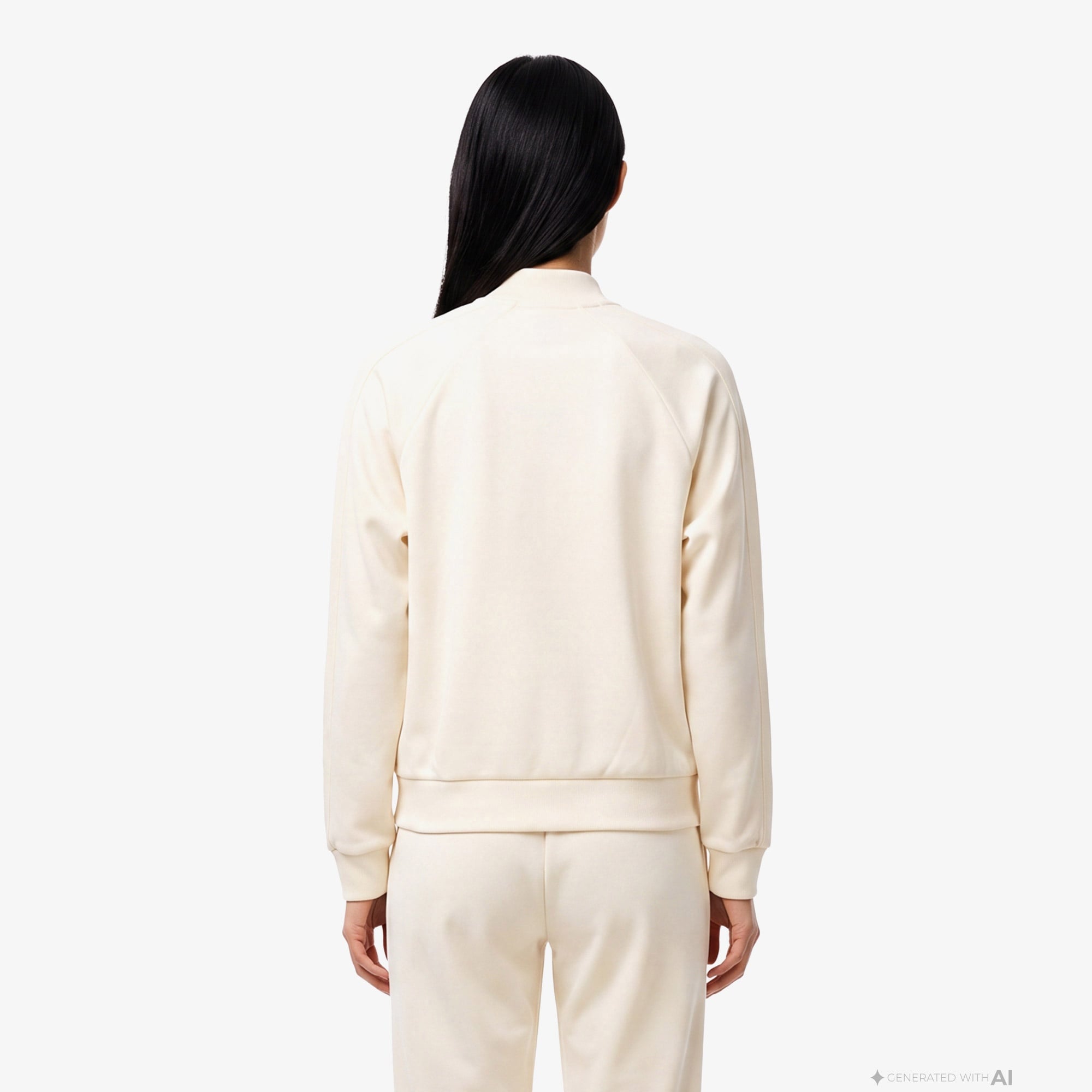 Kadın Regular Fit Fermuarlı Krem Sweatshirt
