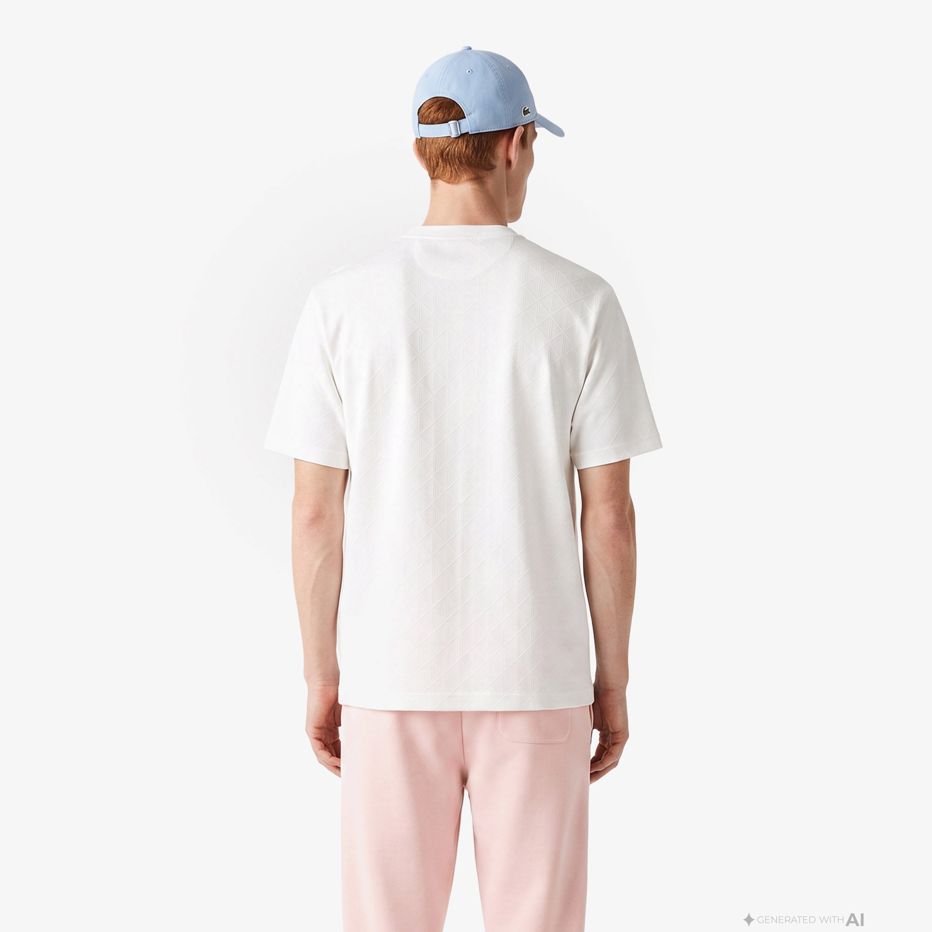 Erkek Relaxed Fit Bisiklet Yaka Monogram Beyaz T-Shirt Erkek Relaxed Fit Bisiklet Yaka Monogram Beyaz T-Shirt