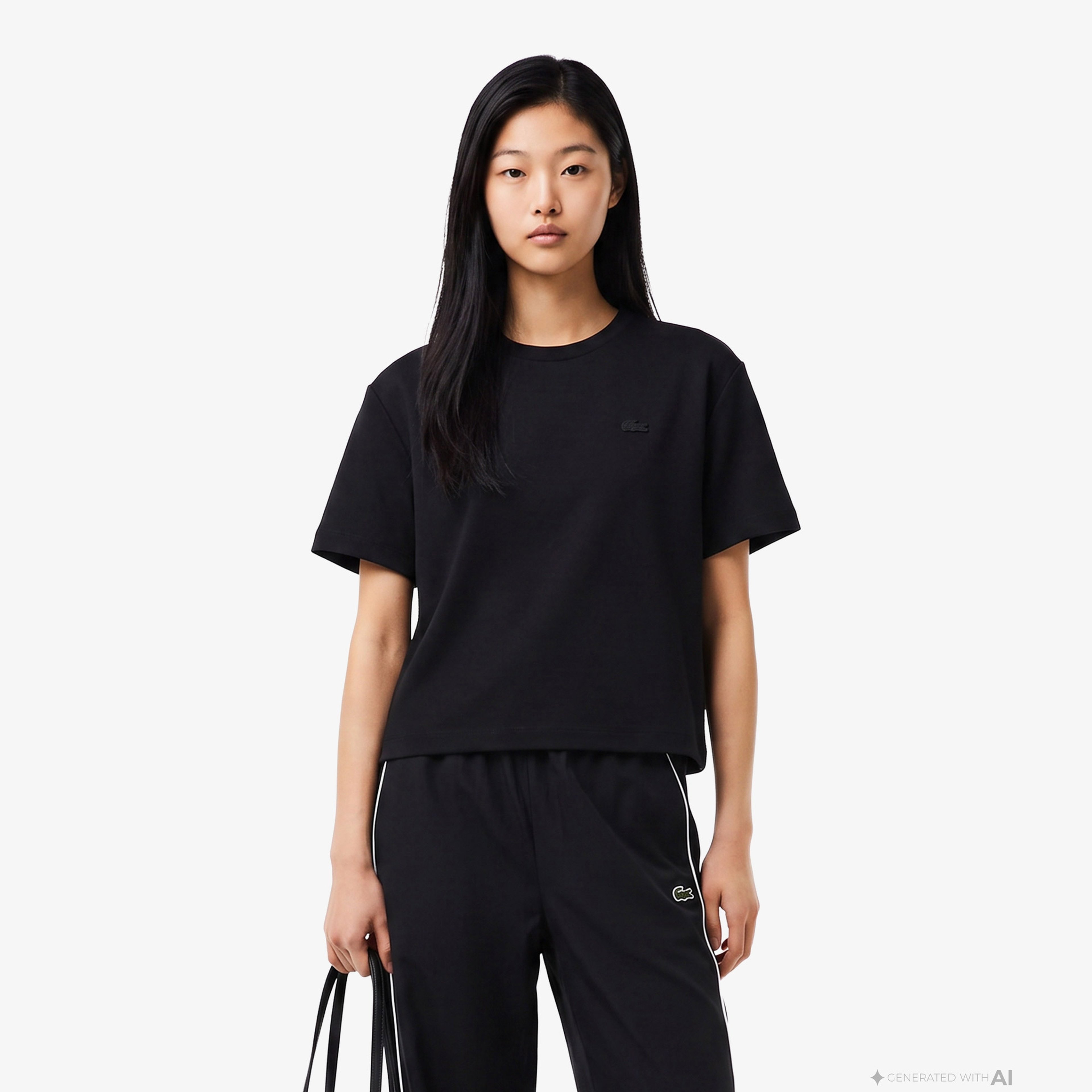 Kadın Loose Fit Bisiklet Yaka Siyah T-Shirt