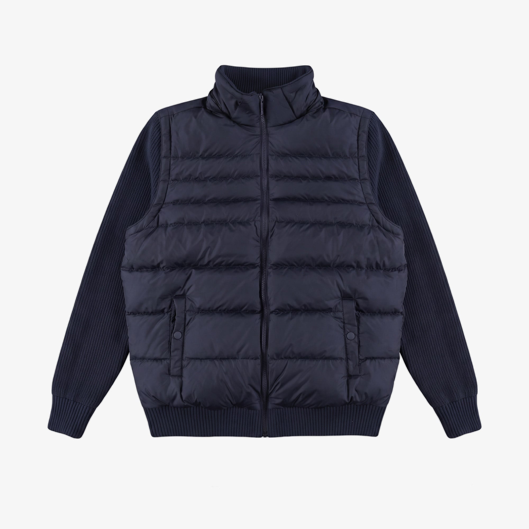 Erkek Slim Fit Kapüşonlu Lacivert Mont