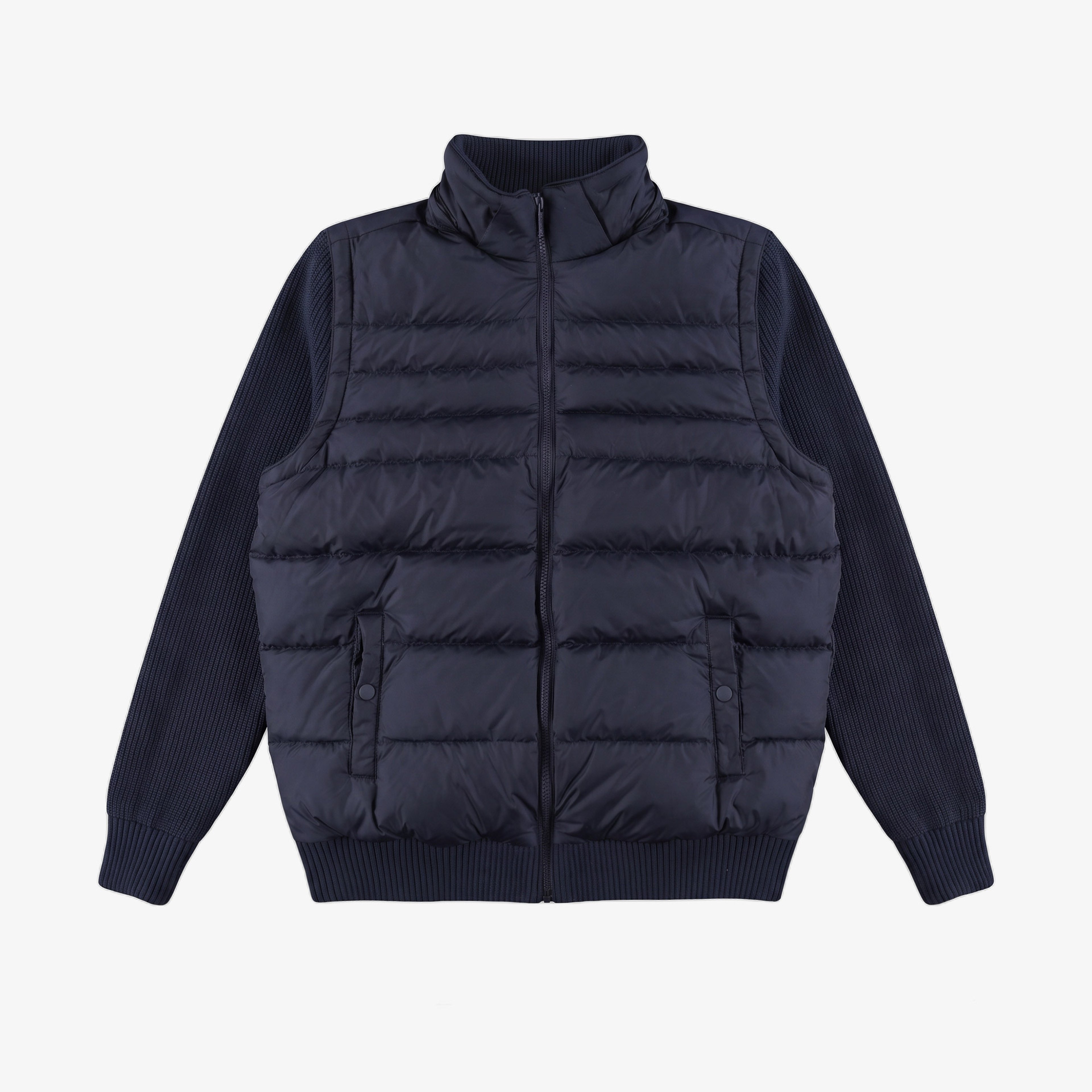 Erkek Slim Fit Kapüşonlu Lacivert Mont