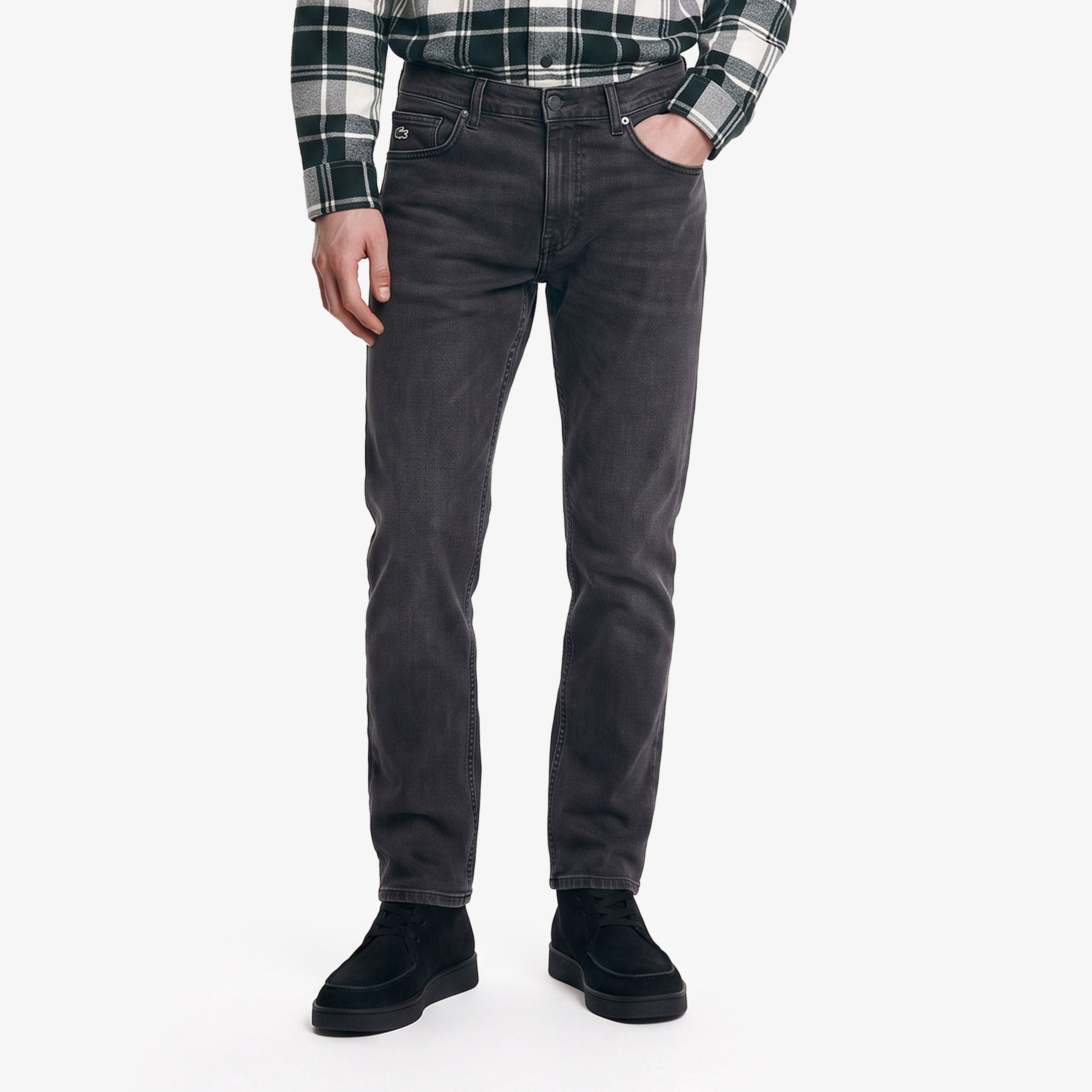 Erkek Slim Fit Gri Jean Pantolon