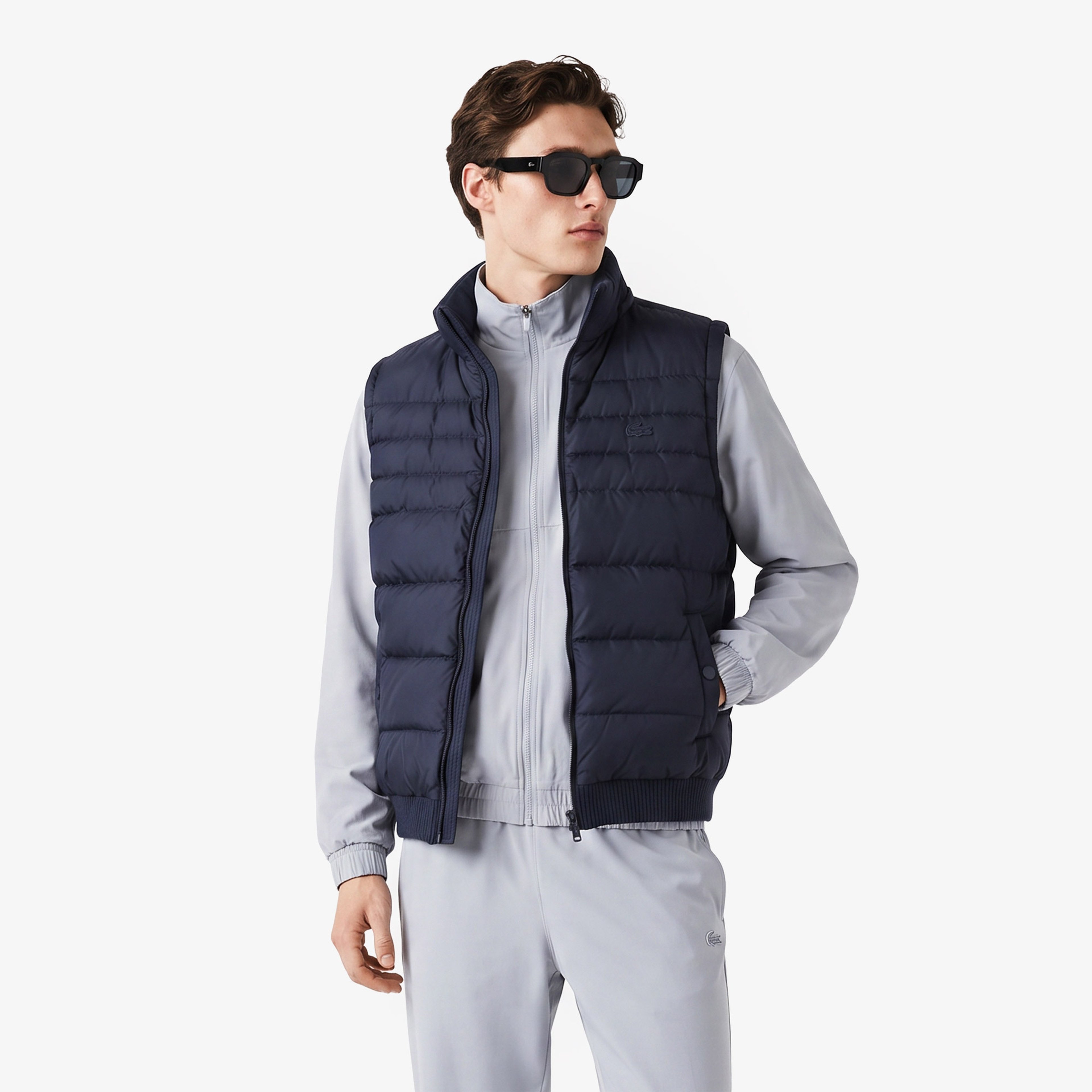Erkek Slim Fit Kapüşonlu Lacivert Mont