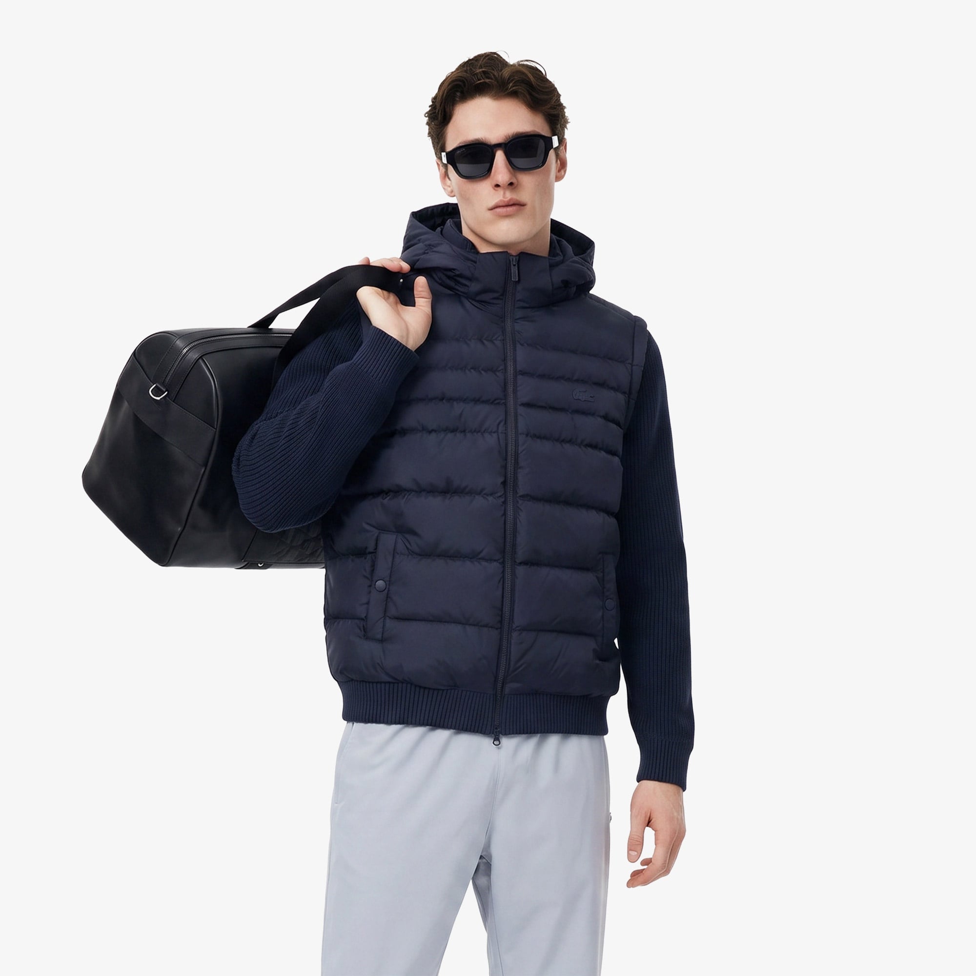 Erkek Slim Fit Kapüşonlu Lacivert Mont