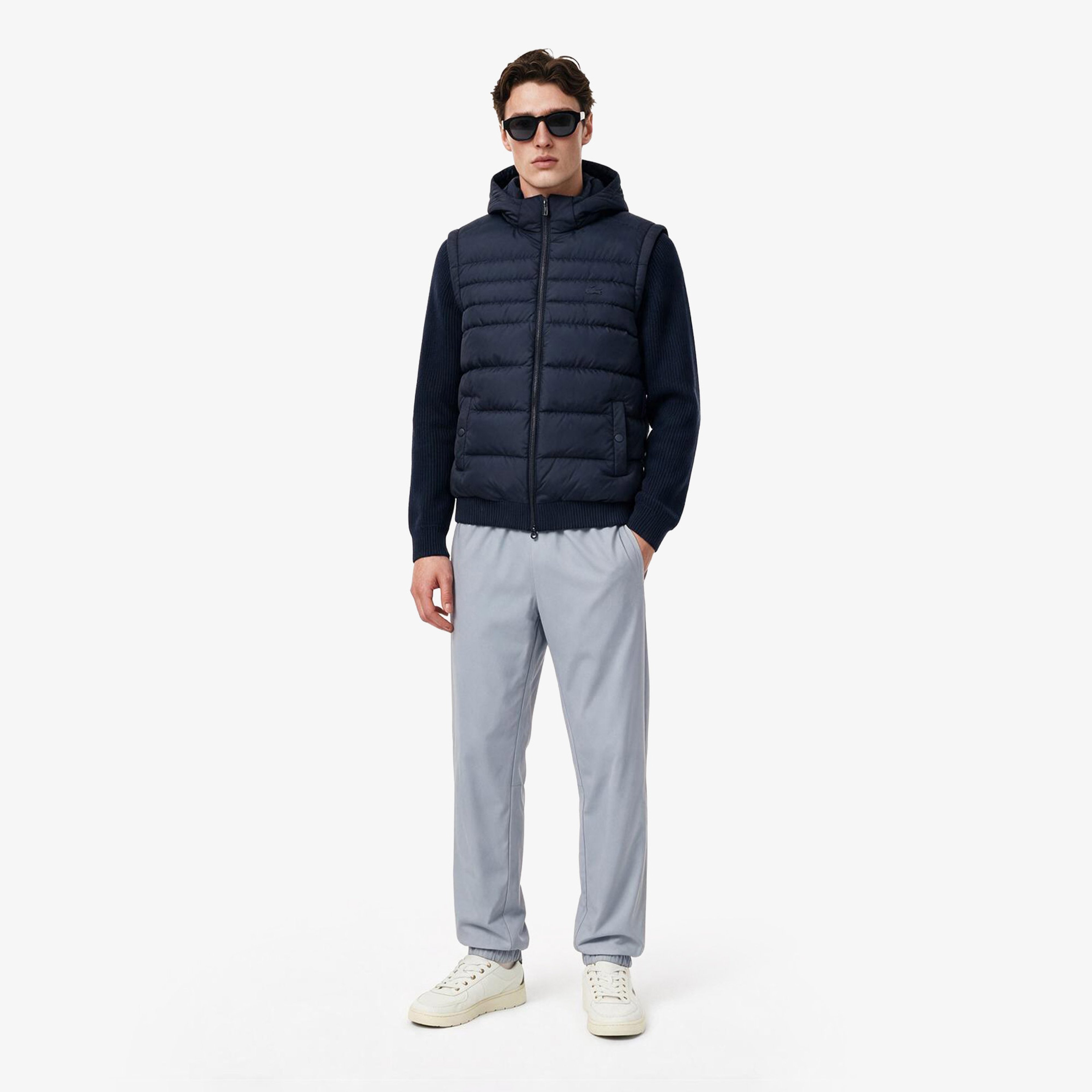 Erkek Slim Fit Kapüşonlu Lacivert Mont