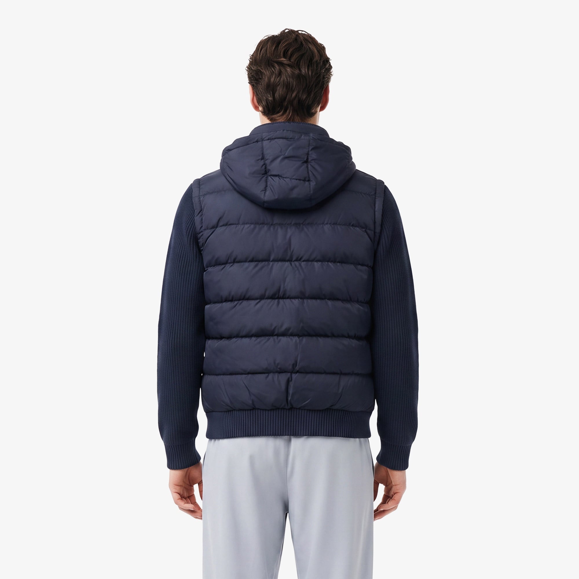 Erkek Slim Fit Kapüşonlu Lacivert Mont