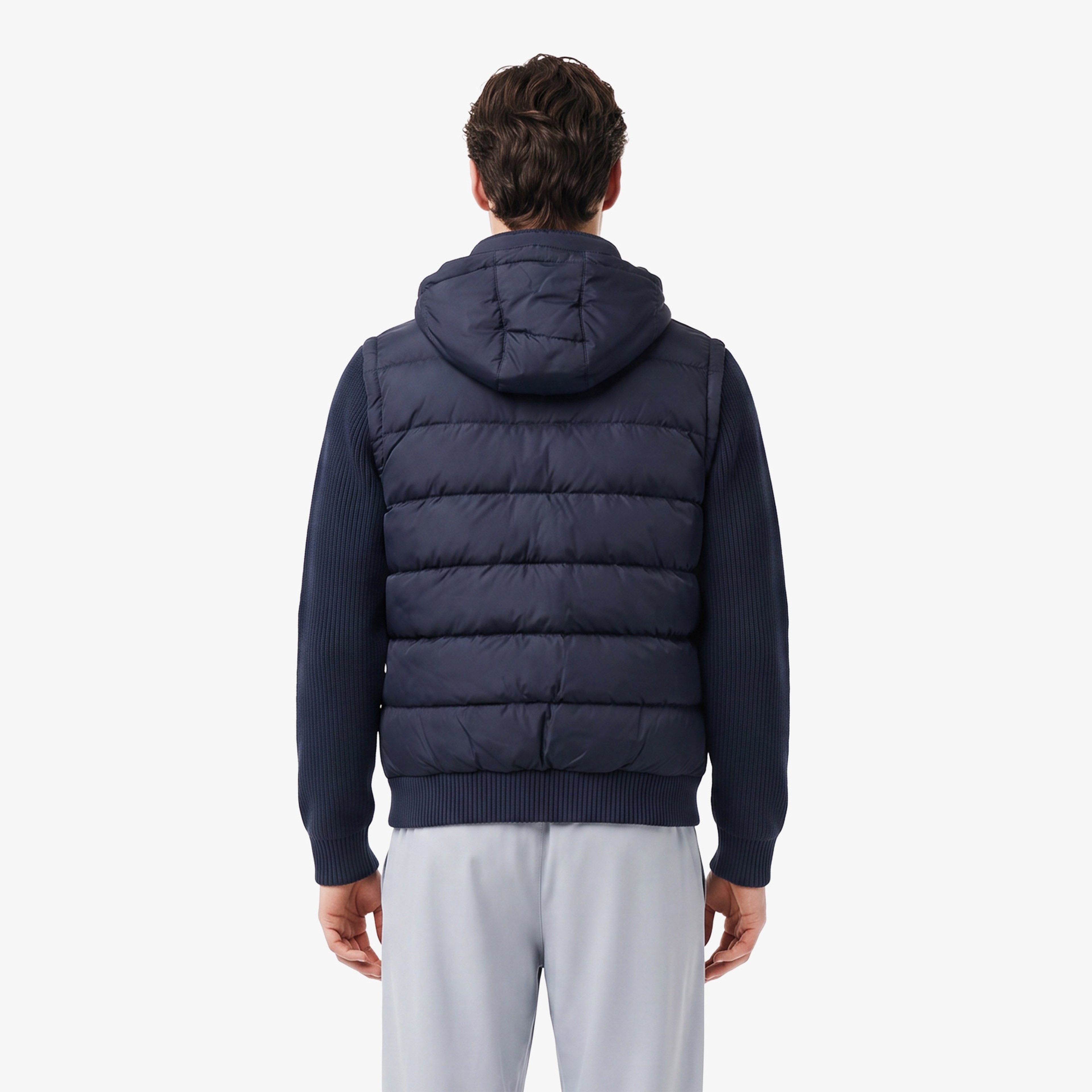Erkek Slim Fit Kapüşonlu Lacivert Mont