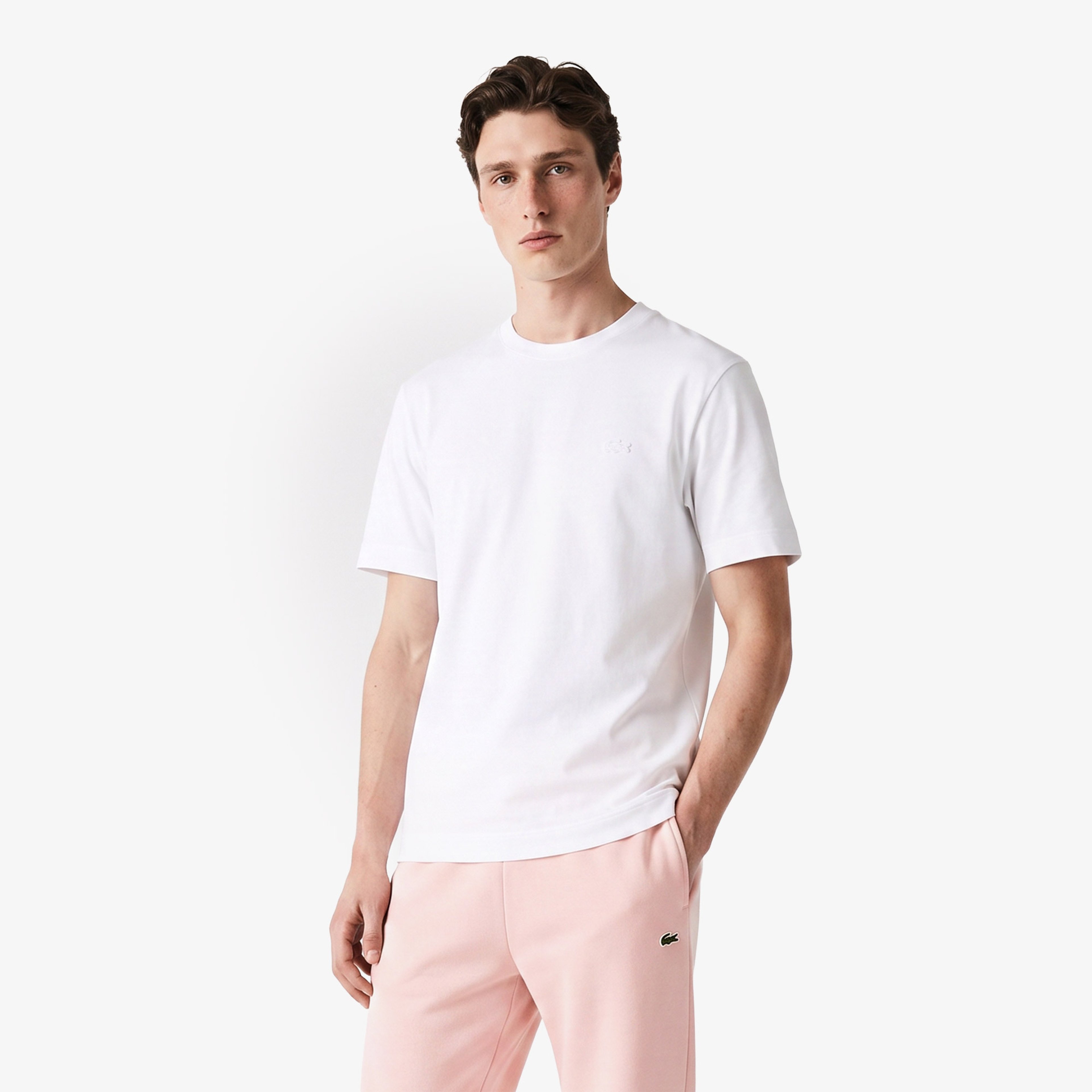 Erkek Oversize Fit Bisiklet Yaka Beyaz T-Shirt Erkek Oversize Fit Bisiklet Yaka Beyaz T-Shirt