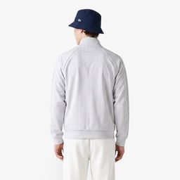 Erkek Regular Fit Fermuarlı Monogram Gri Sweatshirt Gri