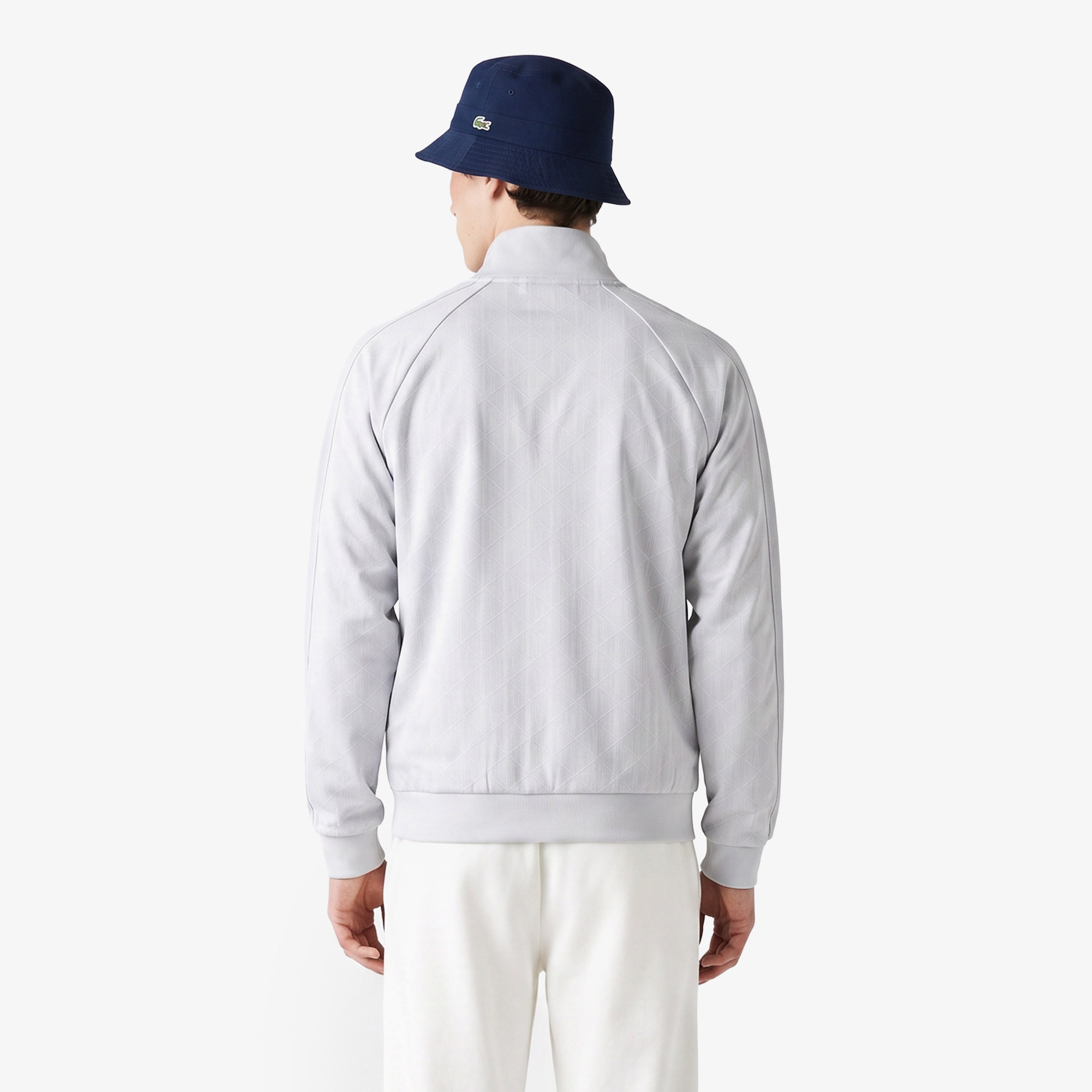 Erkek Regular Fit Fermuarlı Monogram Gri Sweatshirt Erkek Regular Fit Fermuarlı Monogram Gri Sweatshirt